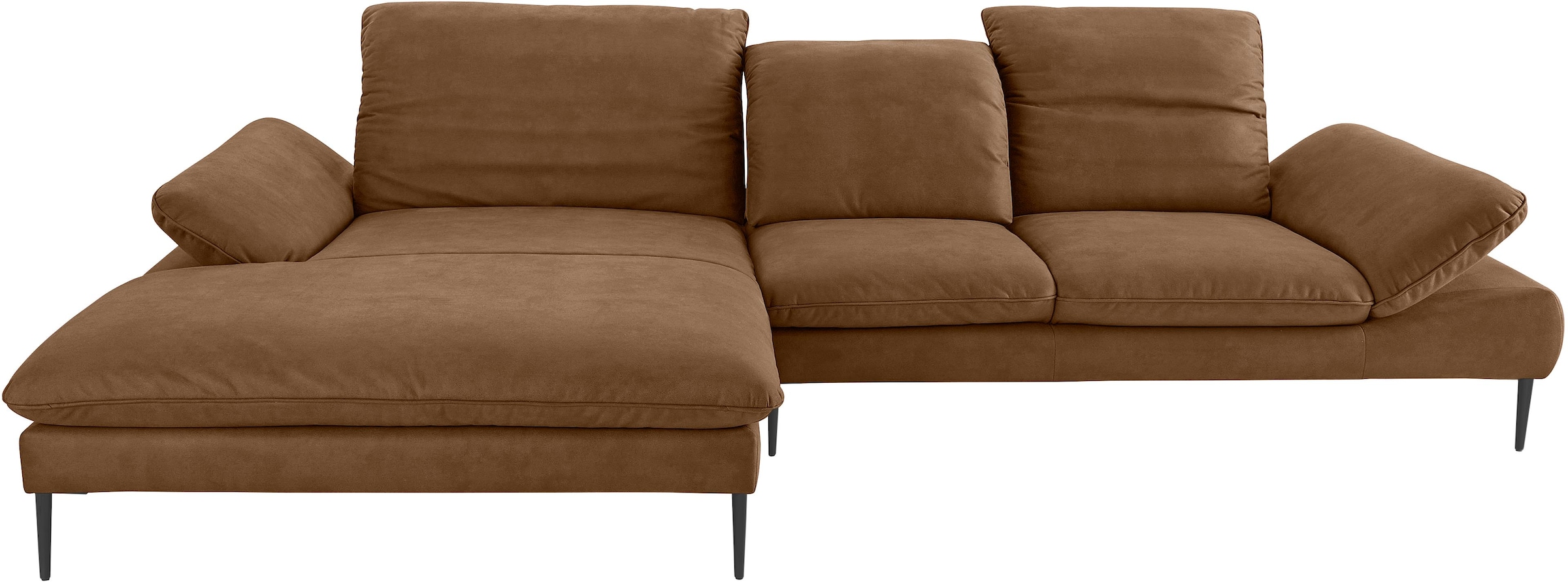 W.SCHILLIG Ecksofa »enjoy&MORE, Designsofa, bequem, zeitlos und elegant, L-Form«, Sitztiefenverstellung, Füße schwarz pulverbeschichtet, Breite 340 cm