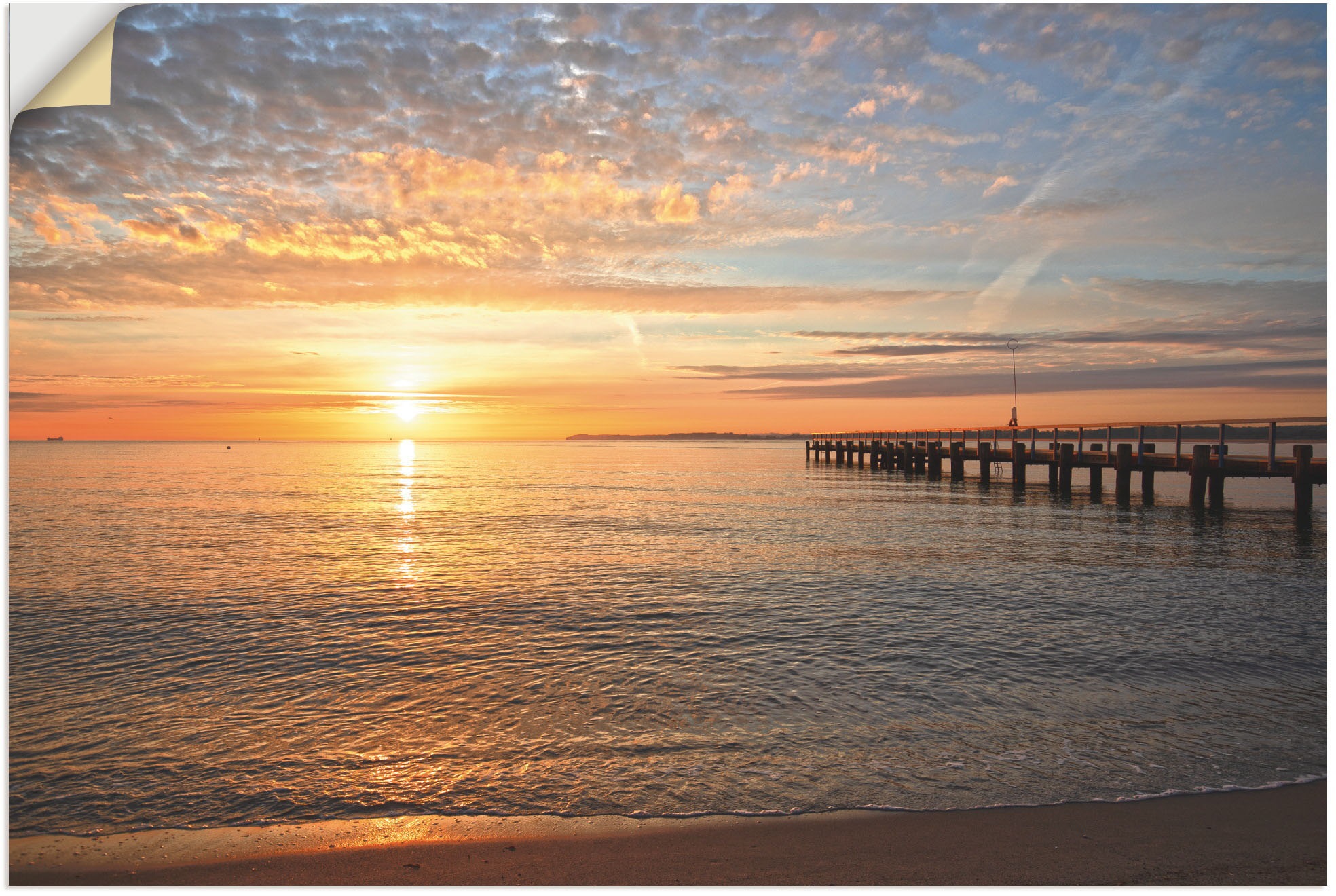 Artland Wandbild "Früh morgens an der Ostsee", Bilder vom Sonnenuntergang & -aufgang, (1 St.), als Alubild, Outdoorbild,