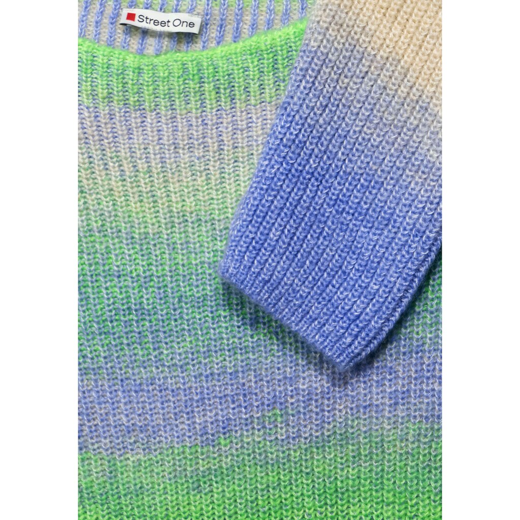 Damenmode Pullover STREET ONE Strickpullover, im Multicolour-Style apfelgrün-mehrfarbig Damenmode Pullover STREET ONE Strickpullover, im Multicolour-Style apfelgrün-mehrfarbig
