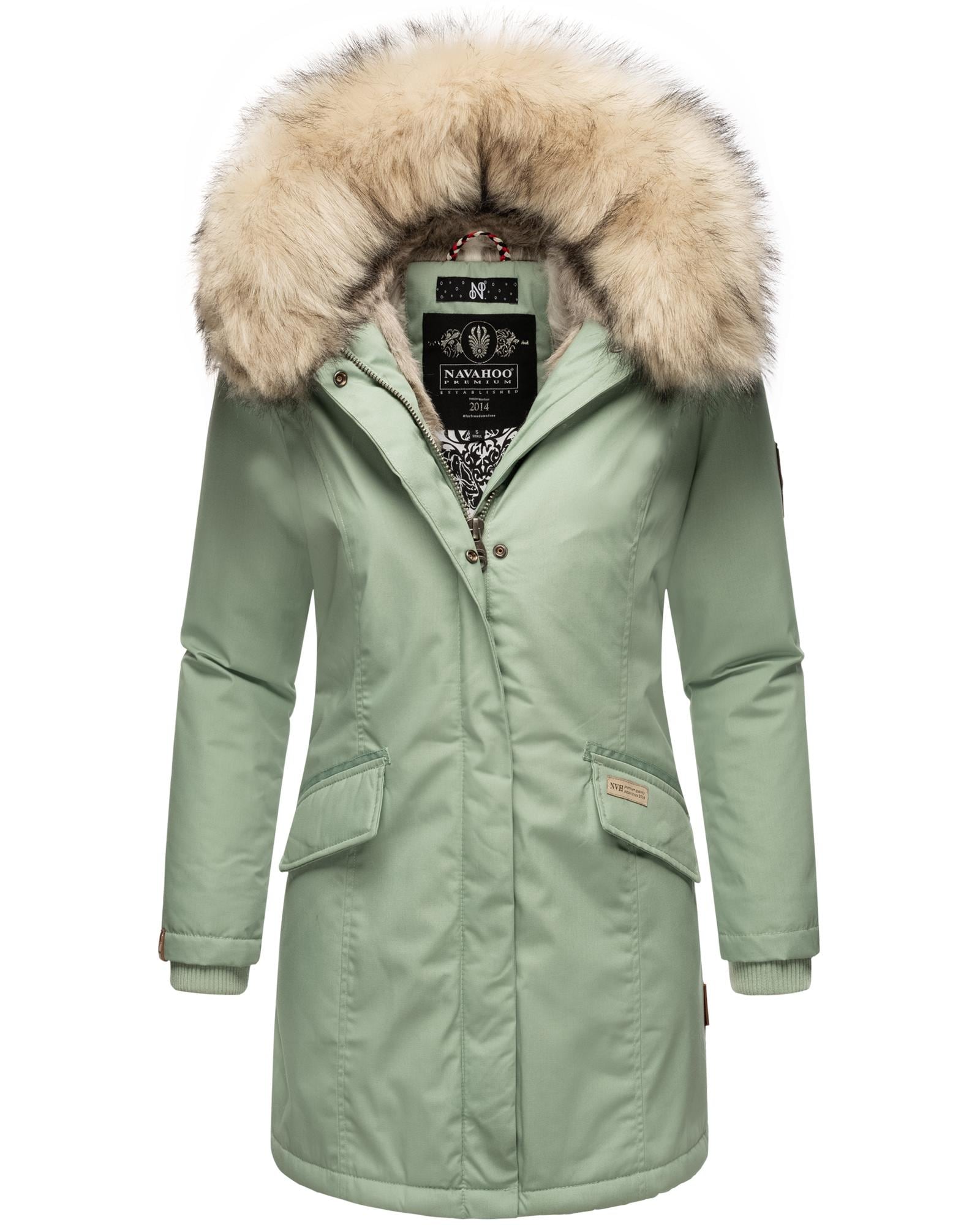 Navahoo Wintermantel »Cristal«, stylischer Damen Winterparka mit Kunstfell-Kapuze