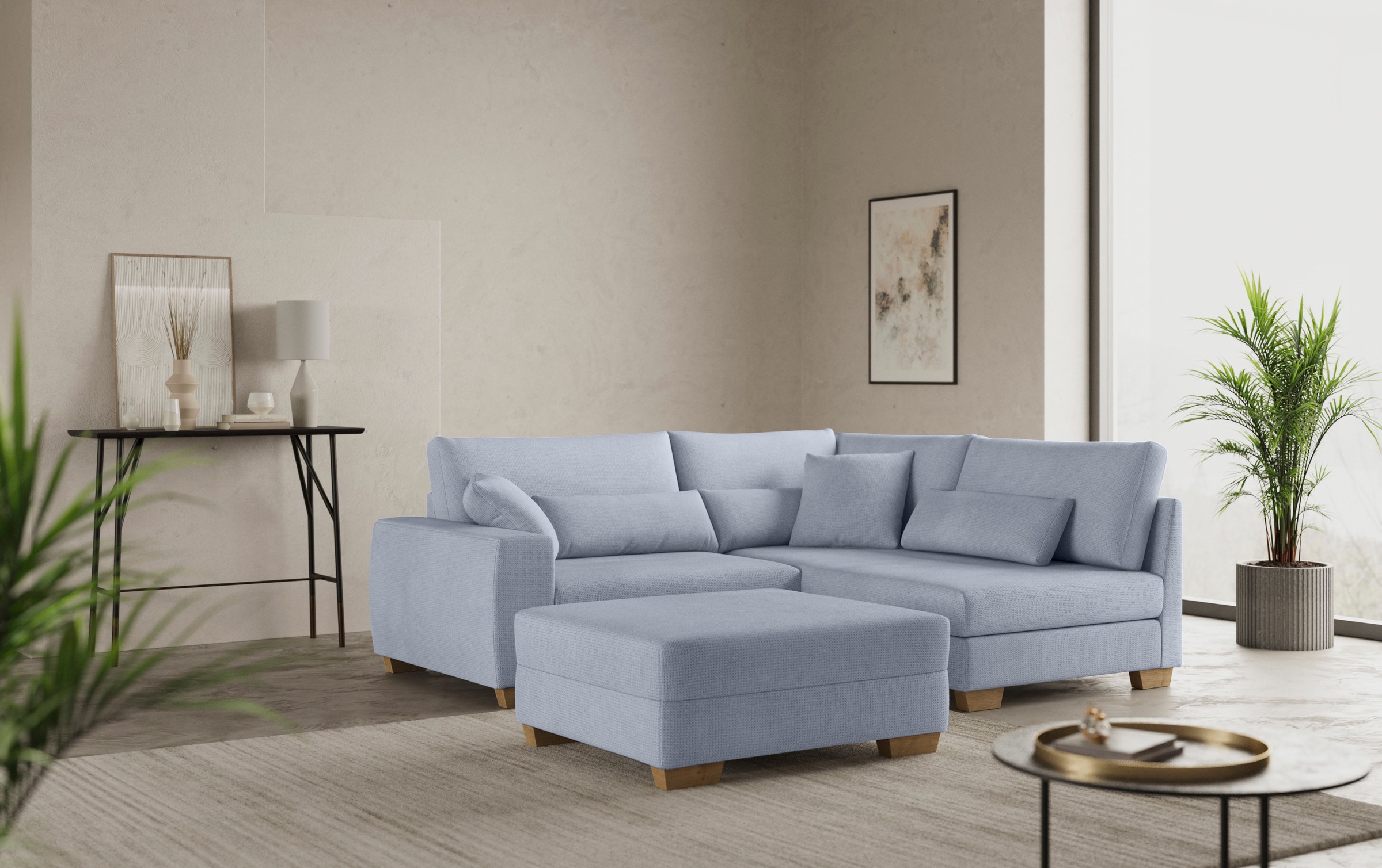 Mr. Couch Hocker »Helena«, Mit Federkern, wahlweise mit DuraSpring-Taschenfederkern