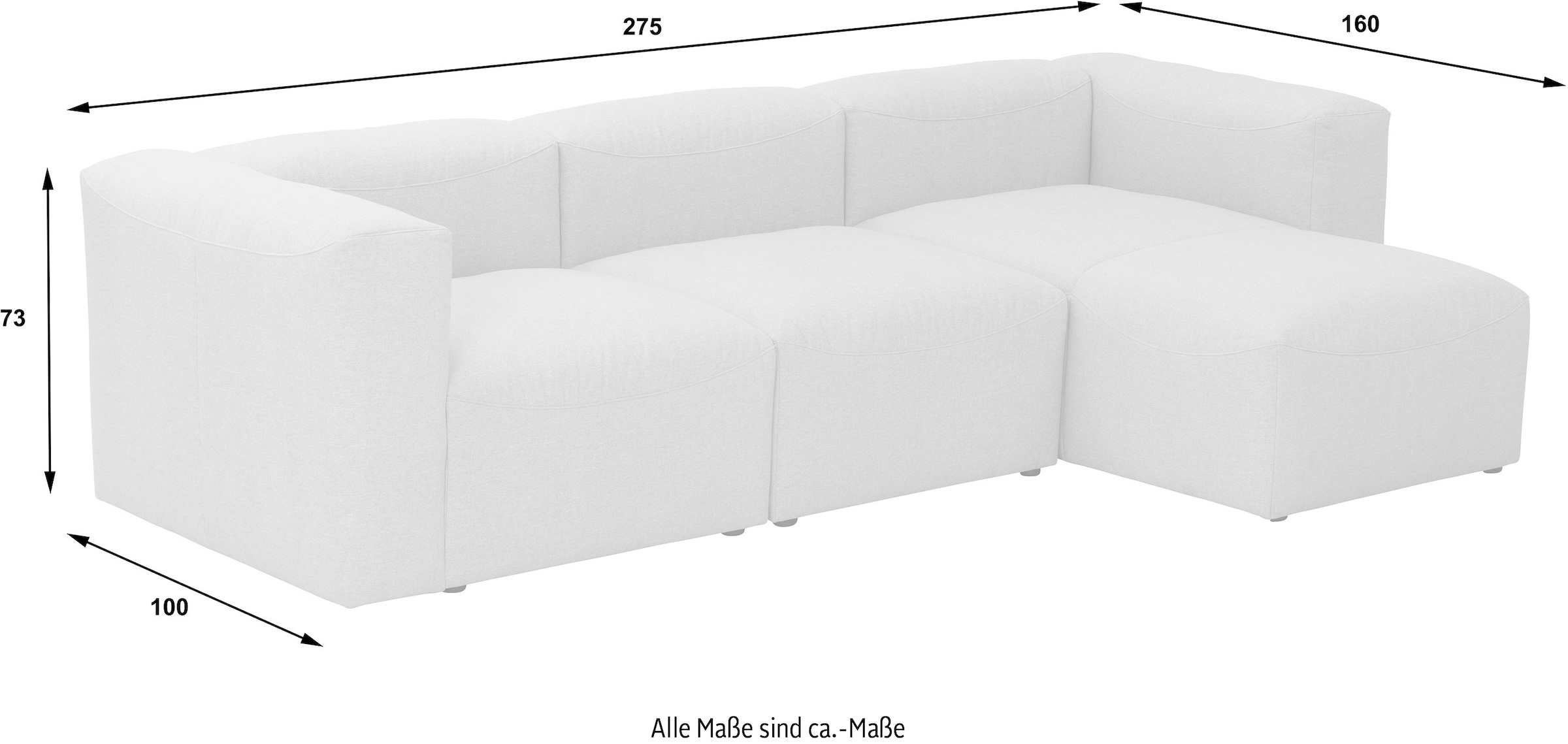 Max Winzer® Ecksofa »Lena«, (Spar-Set, 3 St.), Sofa-Set 02 aus 3 Sitz-Elementen, individuell kombinierbar
