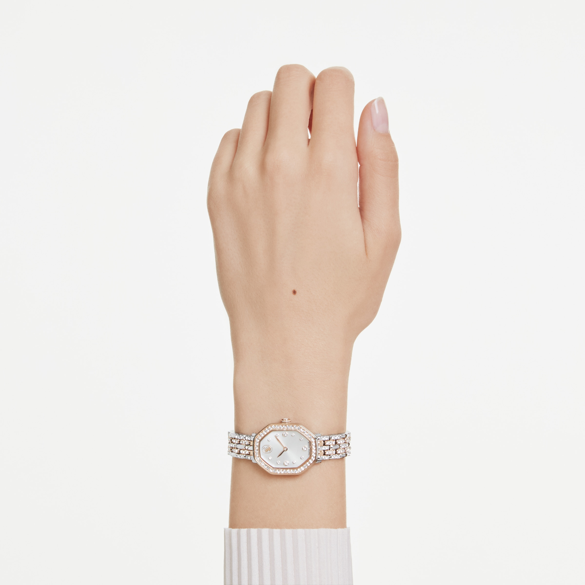 Swarovski Quarzuhr »DEXTERA OCTAGON«, Armbanduhr, Damenuhr, Swiss Made, Edelstahlarmband, analog