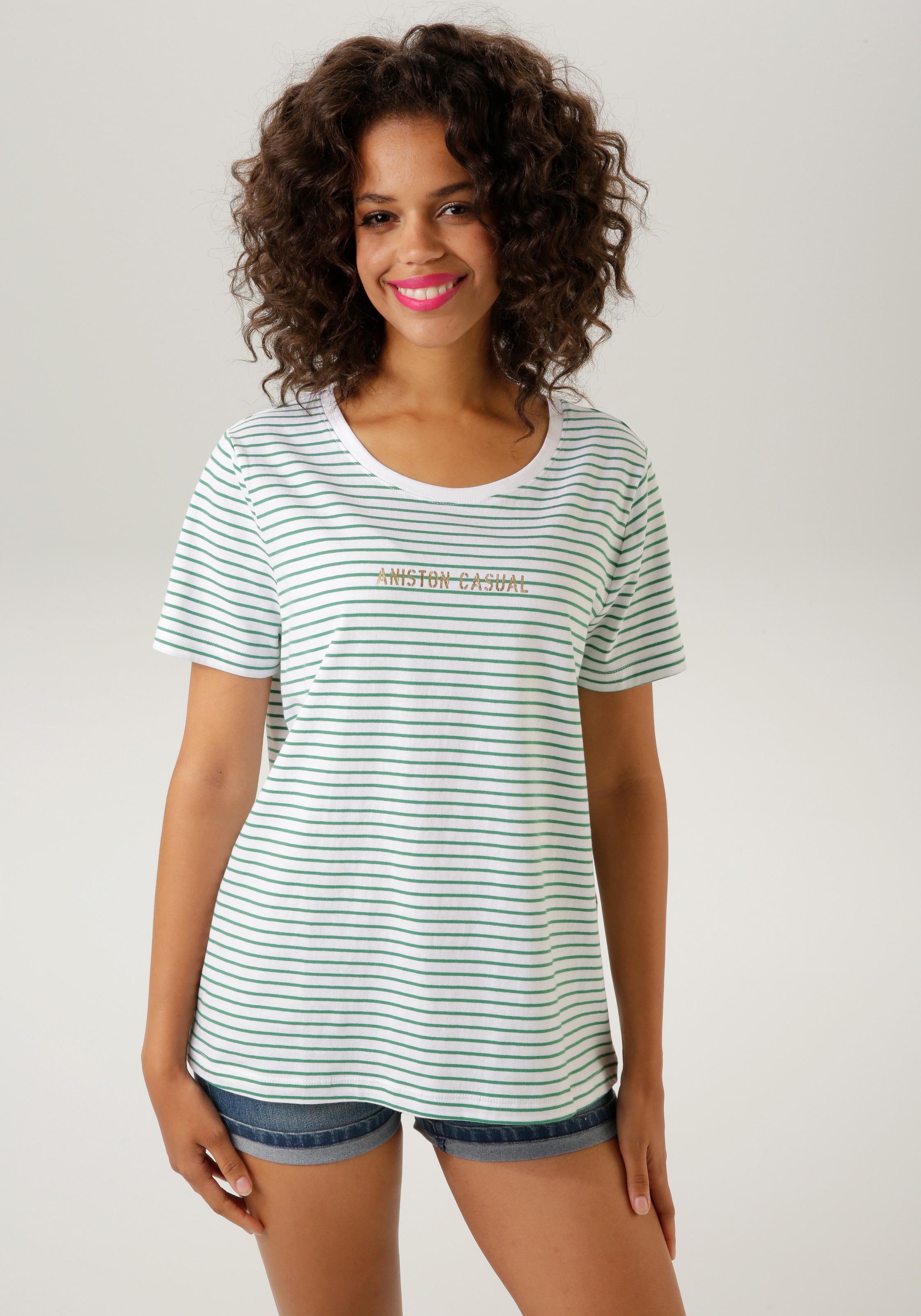 Aniston CASUAL T-Shirt, im Streifen-Dessin - NEUE KOLLEKTION online kaufen  | BAUR