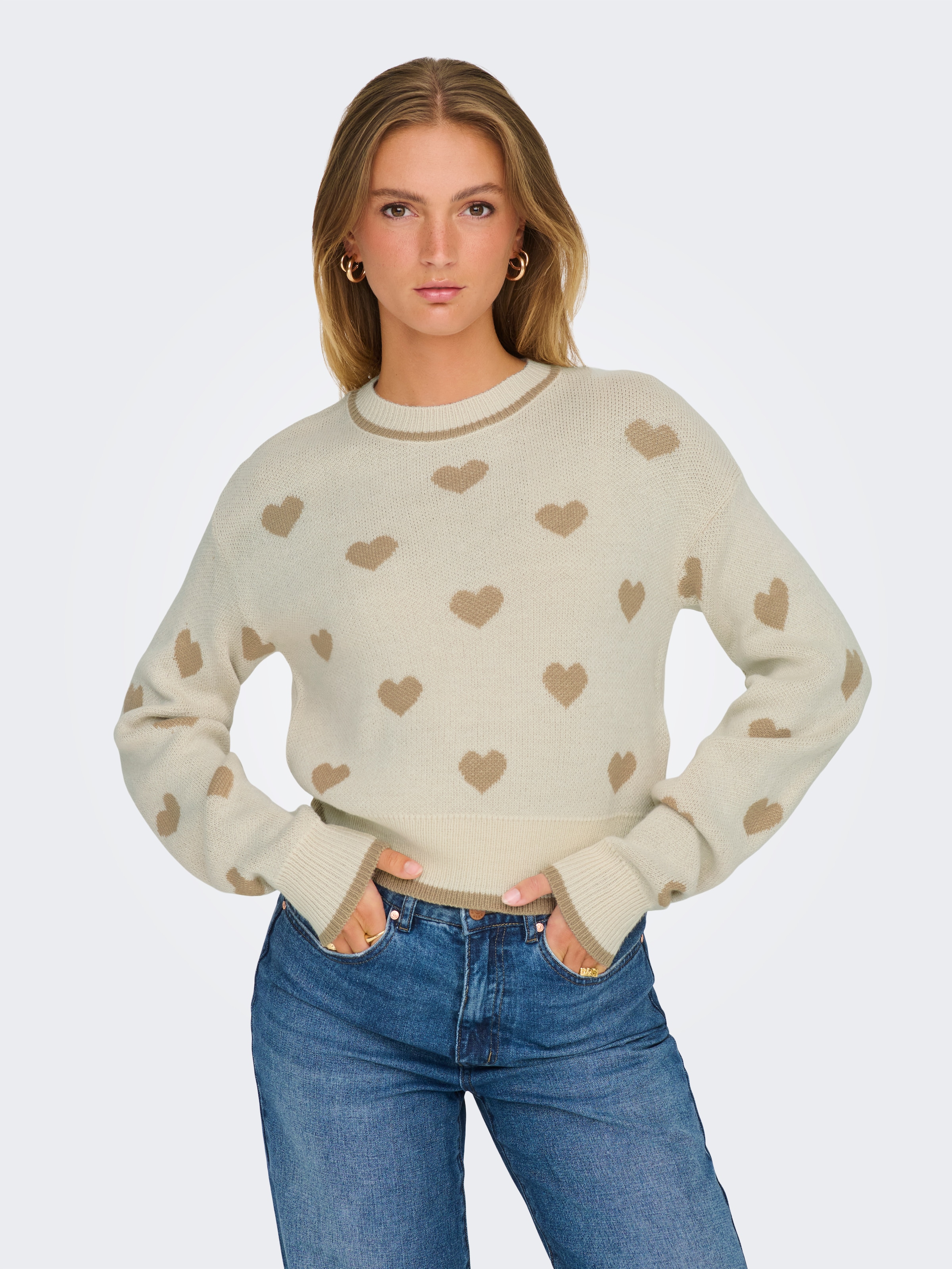 JDY Rundhalspullover »JDYROMANCE L/S JACQ. PULLOVER KNT NOOS«