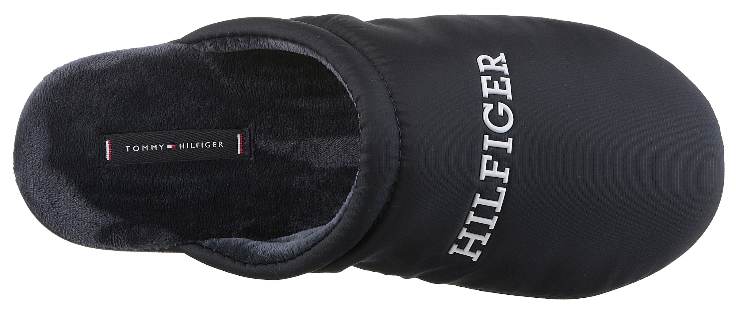 Tommy Hilfiger Pantoffel »NYLON HILFIGER HOUSE SHOE«, Casualmode, Hausschuh, Schlappen, Schlupfschuh mit Logoschriftzug