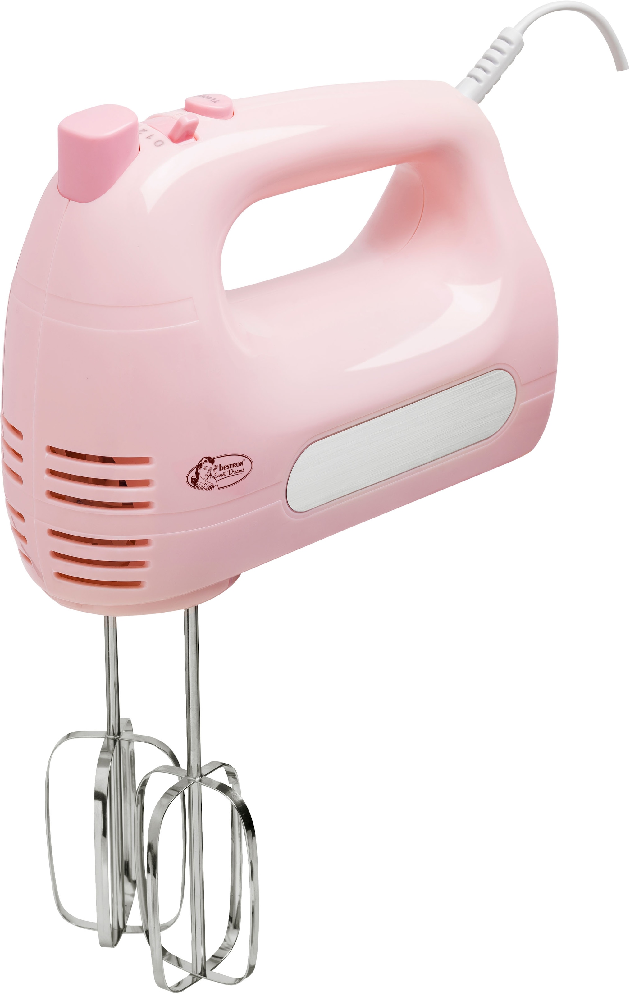 6 Handmixer mit 300 bestron Sweet per Knethaken, und im Retro Raten Rührbesen »AHM300P Design, W, BAUR Stufen, Rosa | Dreams«,