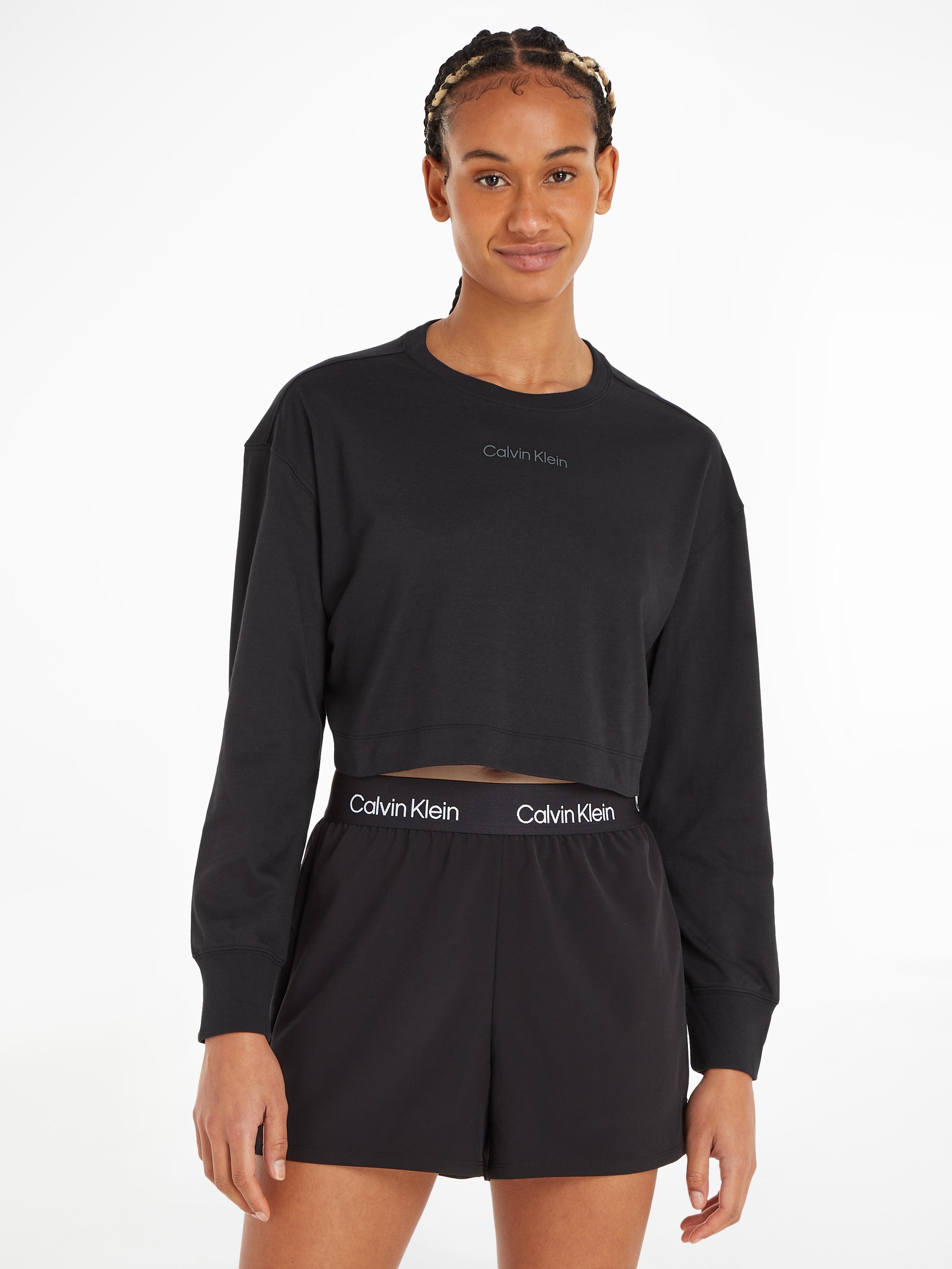 Calvin Klein Sport Langarmshirt »PW mit Top | bestellen - LS Rundhalsausschnitt (Cropped)«, BAUR