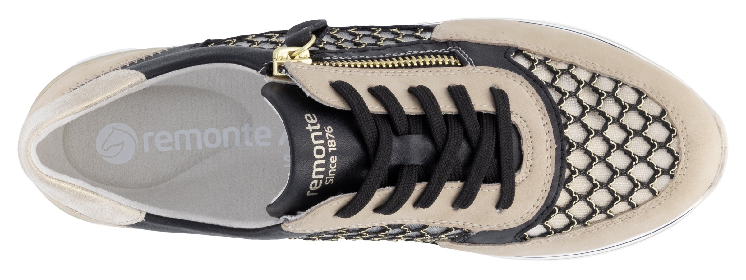 Remonte Plateausneaker, Freiezitschuh, Halbschuh, Schnürschuh, vegan, Kontrastbesatz