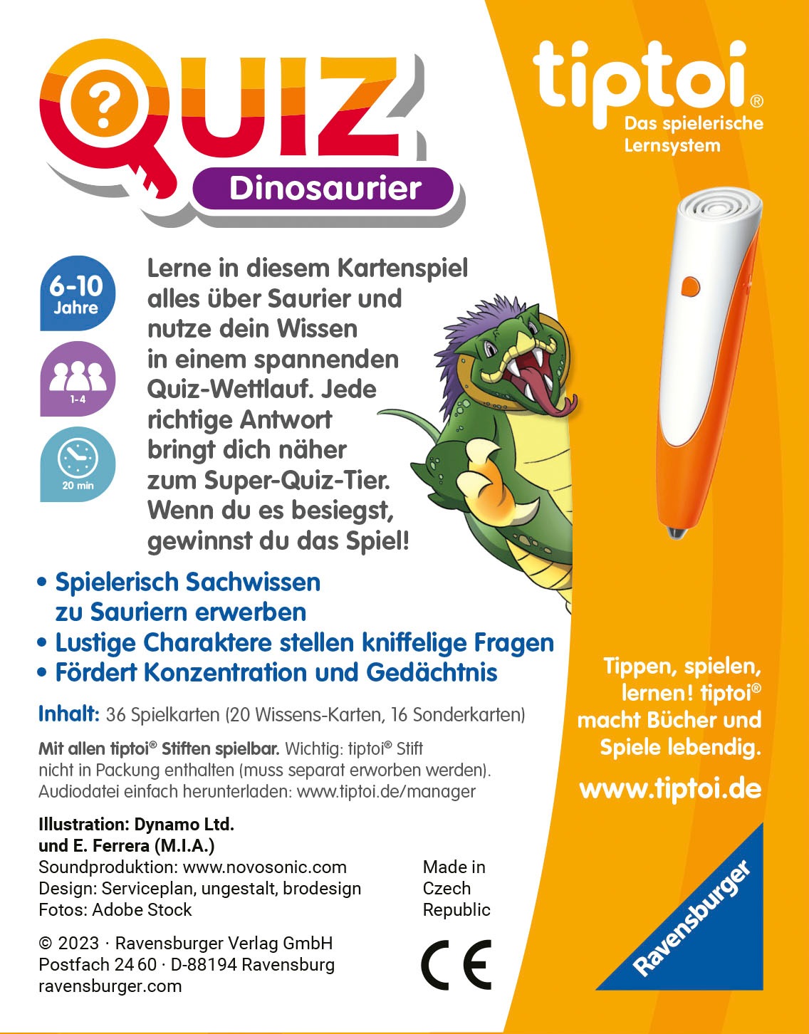 Ravensburger Spiel »tiptoi® Quiz Dinosaurier«, Made in Europe; FSC® - schützt Wald - weltweit