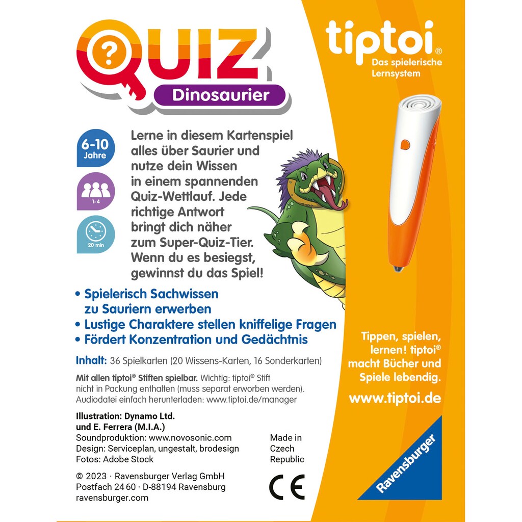 Ravensburger Spiel »tiptoi® Quiz Dinosaurier«