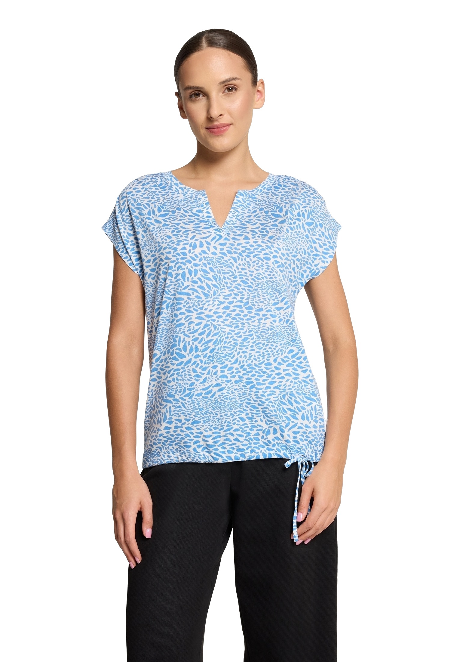 Betty&Co Kurzarmshirt "Betty & Co Damen Casual-Shirt mit Tunnelzug" 1 Stk. günstig online kaufen