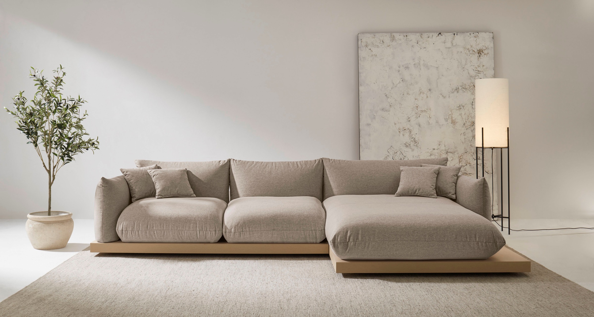 OTTO home Ecksofa "Kalix, Polsterecke mit kräftigem Holz-Plateau, moderne C günstig online kaufen
