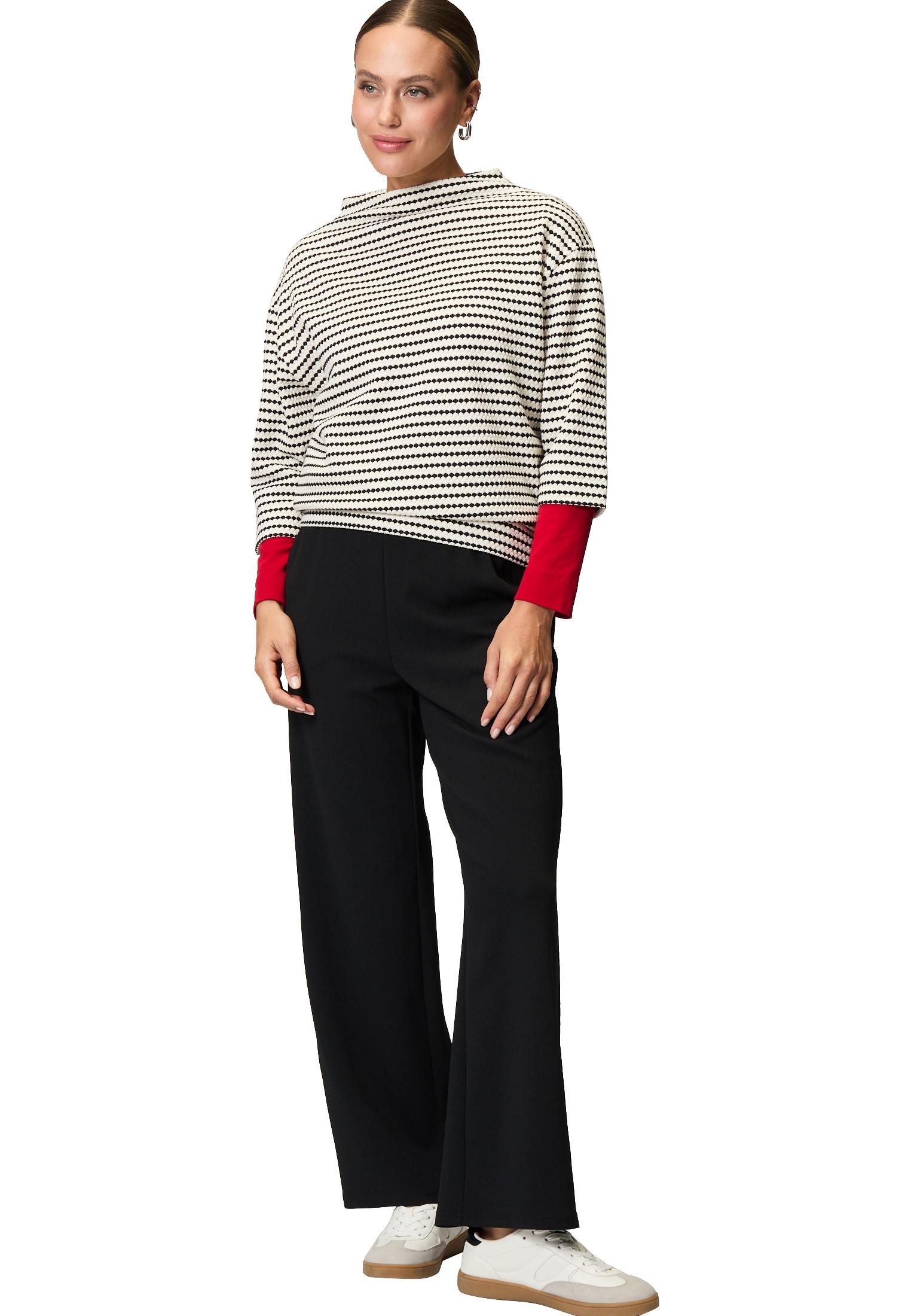 Zero Sweatshirt »zero Sweatshirt geringelt mit 3/4 Ärmel«, Plain/ohne Details
