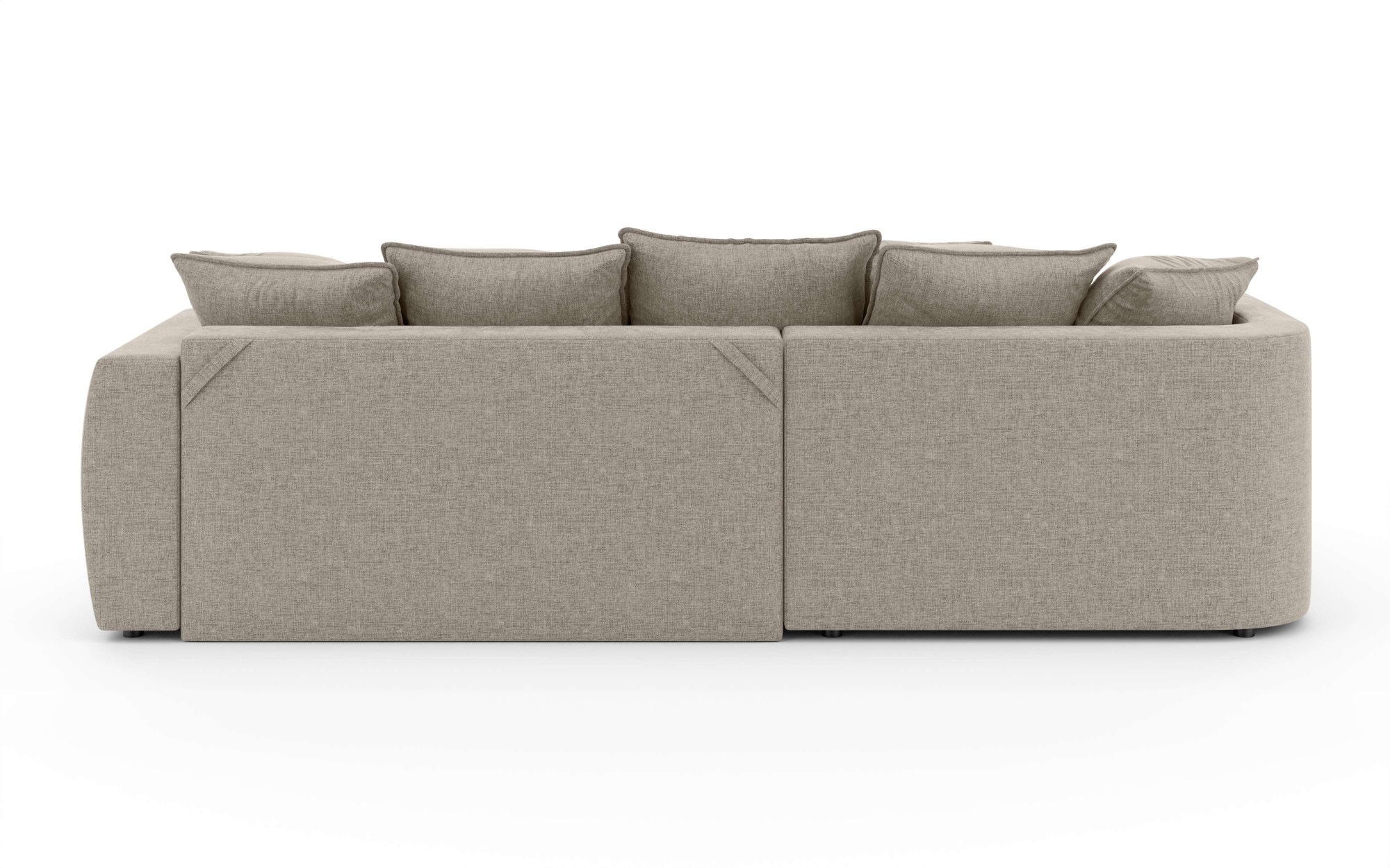INOSIGN Ecksofa »Kahekili, Schlafsofa mit Bettkasten, Maße B/T/H: 255/181/90/ cm«, L-Form mit Wellenunterfederung, 7 Rückenkissen und 2 Zierkissen