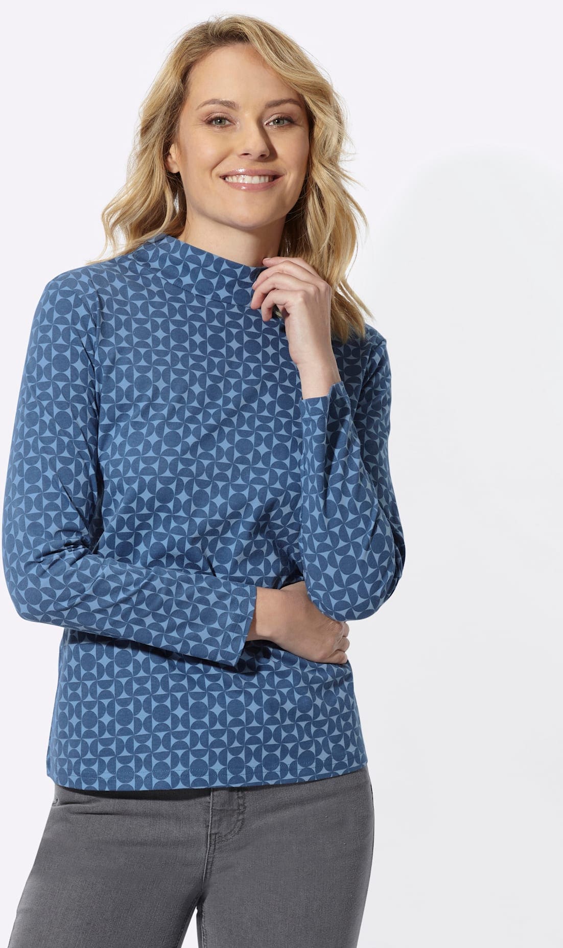 Classic Basics Stehkragenshirt "Langarm-Shirt" 1