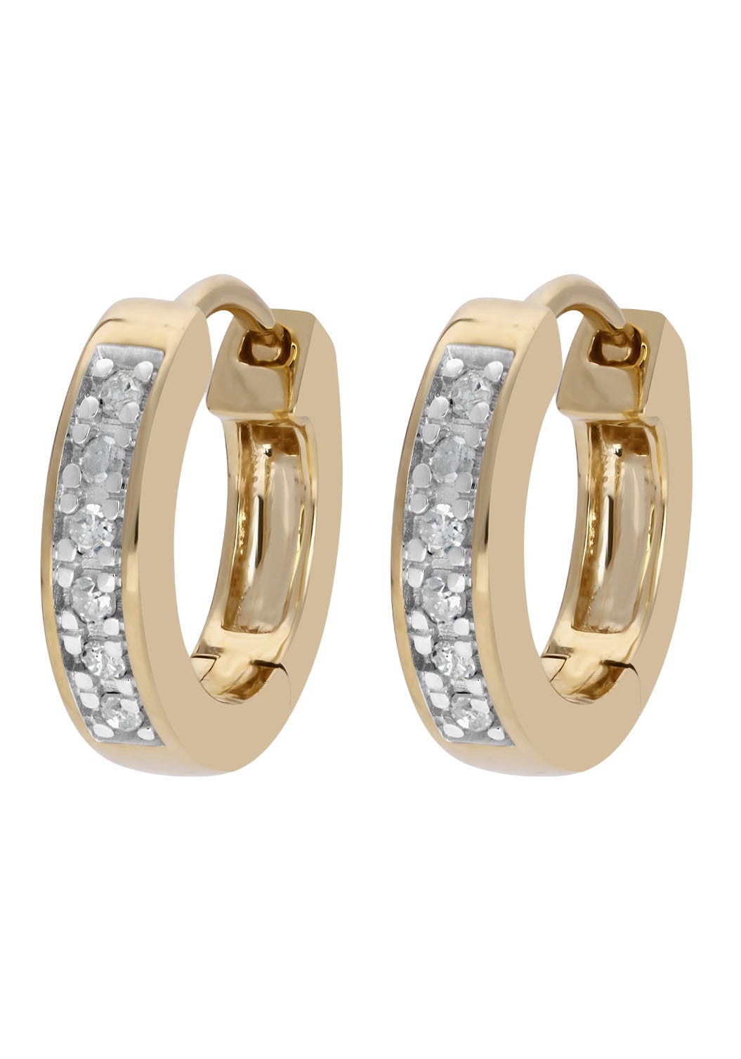 Firetti Paar Creolen »Schmuck Geschenk Gold 585, Huggie«, mit Diamant