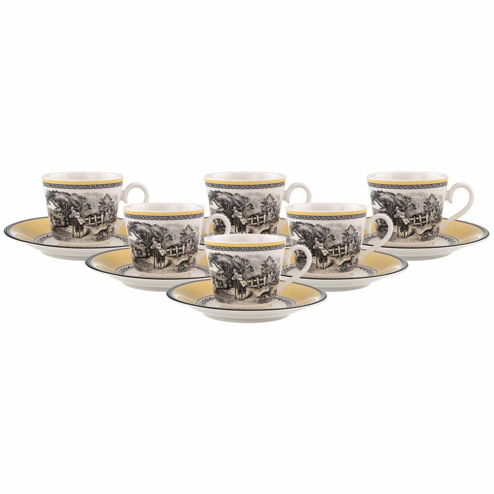 Villeroy & Boch Tasse "Kaffeetassen mit Untertassen Audun Ferme 150 ml 6er Set bunt"