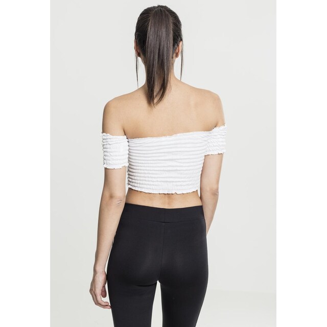 URBAN CLASSICS T-Shirt »Damen Ladies Cropped Cold Shoulder Smoke Top«, (1  tlg.) online kaufen | BAUR