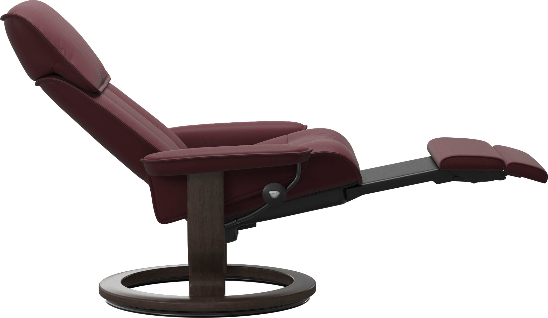 Relaxsessel STRESSLESS "Admiral", rot (bordeaux batick), B:87cm H:101cm T:78cm, Leder BATICK: BATICK ist ein leicht korrigiertes, durchgefärbtes und genarbtes Möbelleder, bei dem die meisten Unebenheiten und Spuren in der Regel entfernt wurden., Sessel, R 9