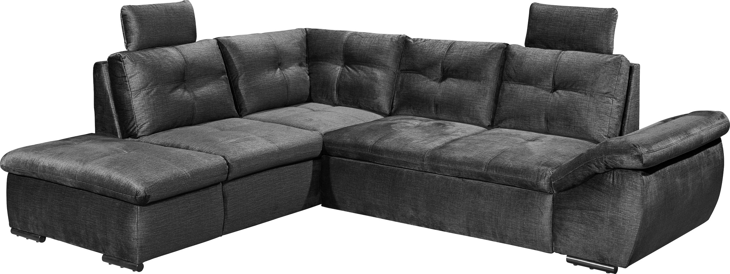 ED EXCITING DESIGN Ecksofa »Alija L-Form«, mit Bettfunktion, Bettkasten, Armteilverstellung & Kopfstützen