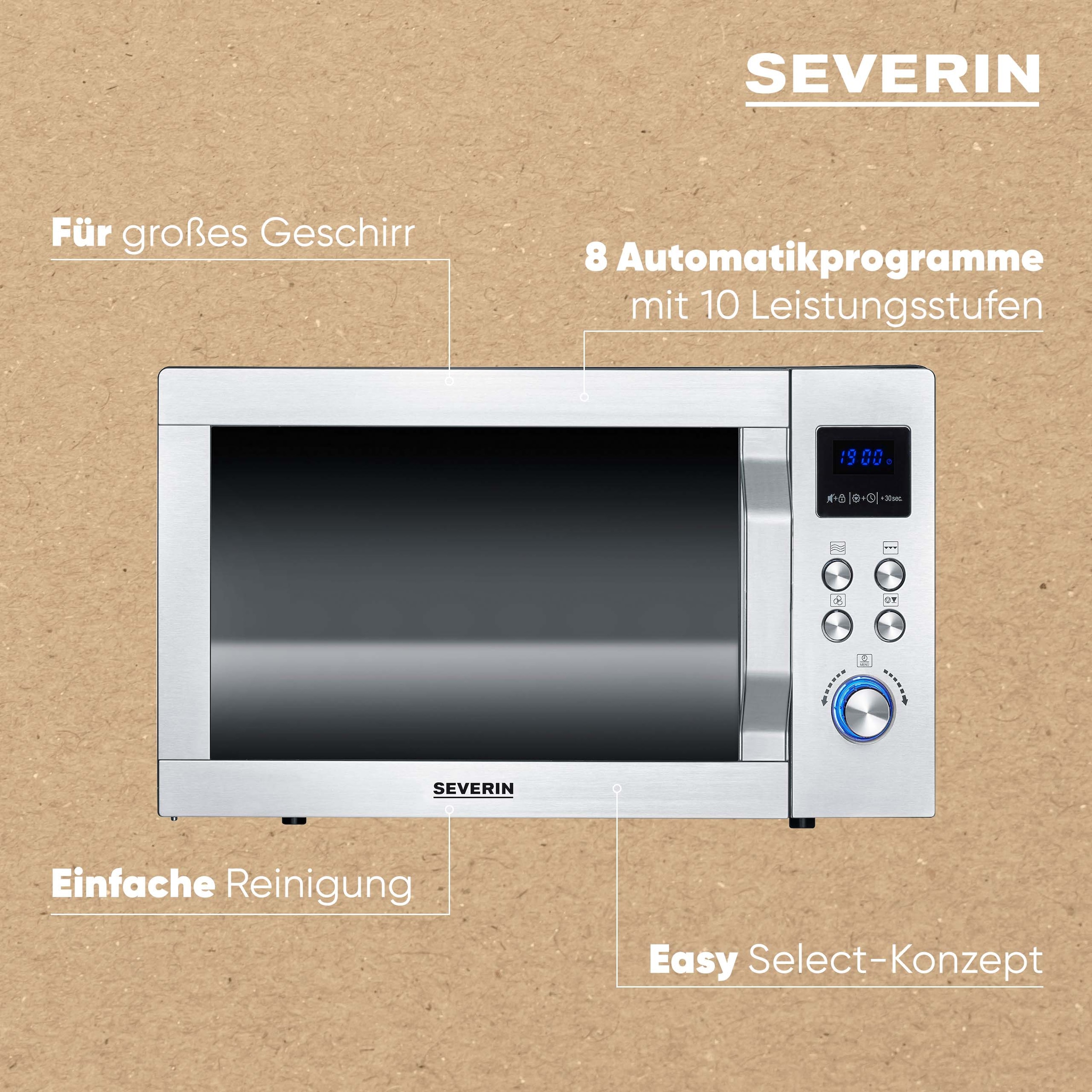 Severin Mikrowelle »MW 7777« Grill | Heißluft | Mikrowelle 900 W mit 8 Automatikprogrammen