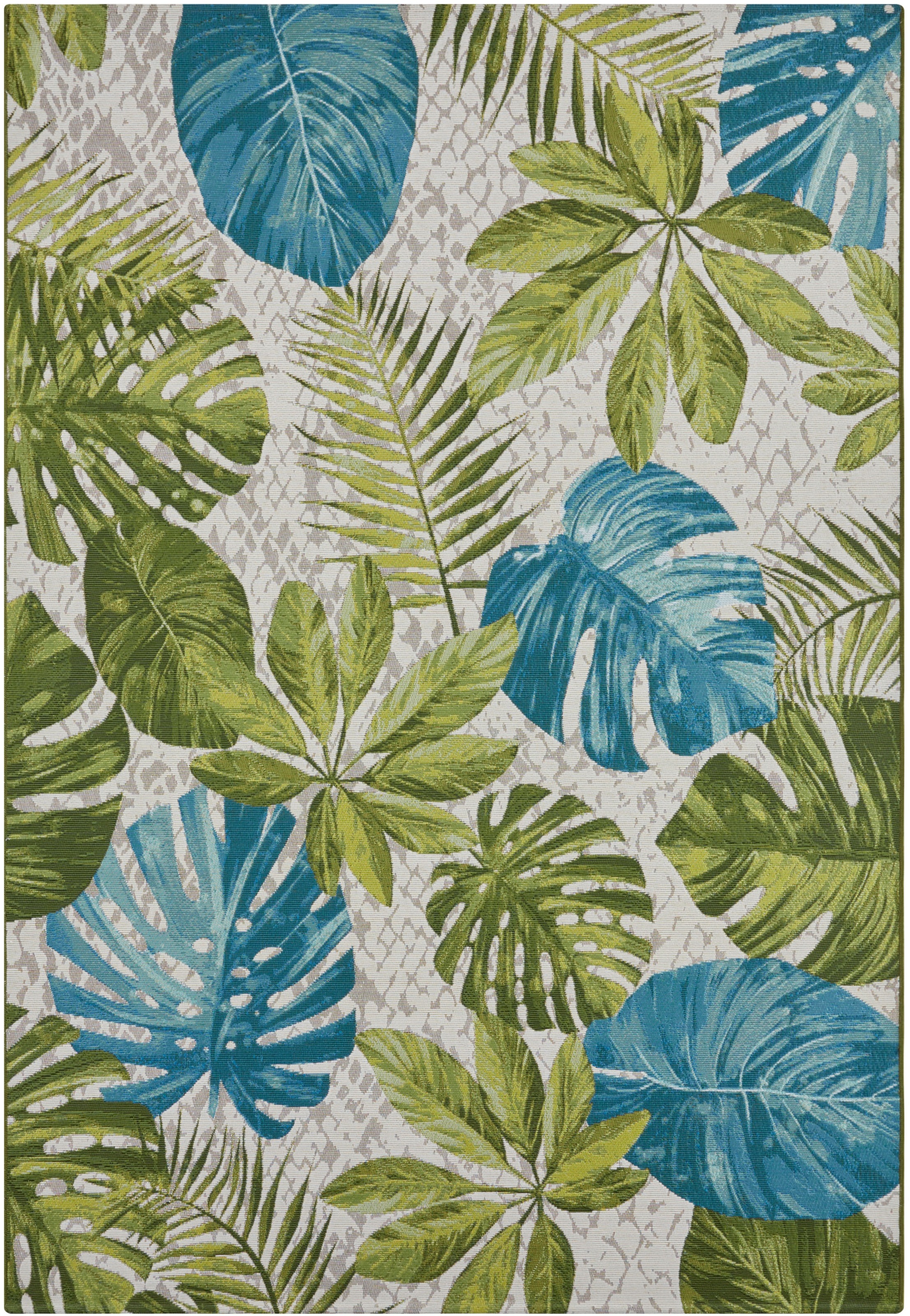 THE RUGS Flair Indoor Outdoor Rug & Runner Tropical Flatweave Patio Rug in Green | Size: 200cm x 285cm