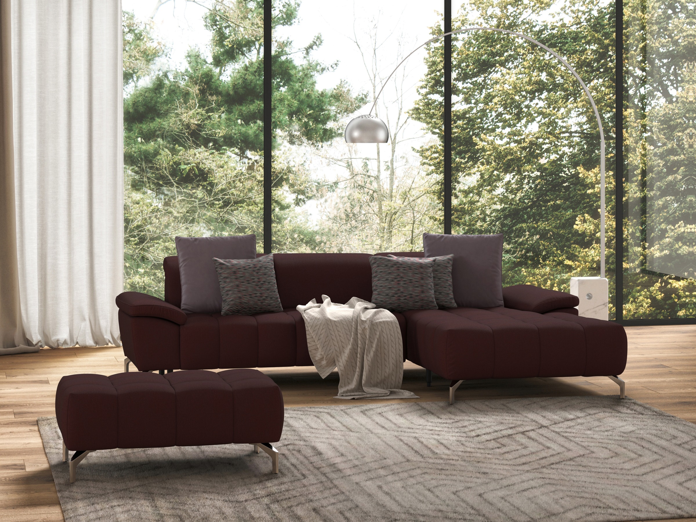sit&more Ecksofa "Cool L-Form" wahlweise mit Kopfteilverstellung und Vorziehsitz, motorisch