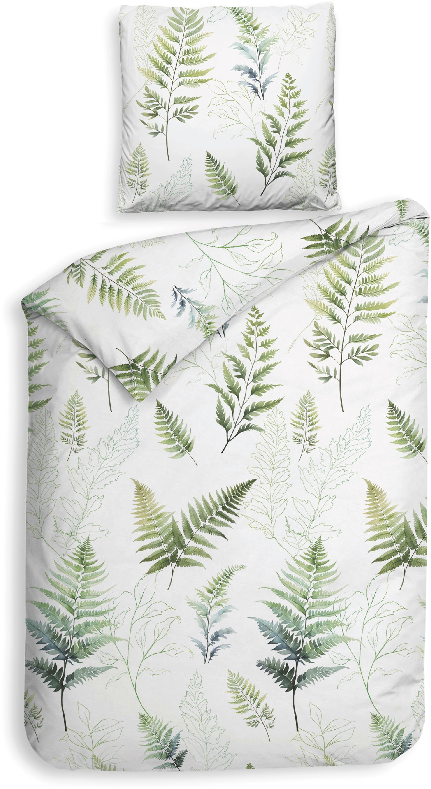 Heckett & Lane Bettwäsche "Zeno" 2 Stk. tlg. Blätter Design, 100% Baumwolle günstig online kaufen