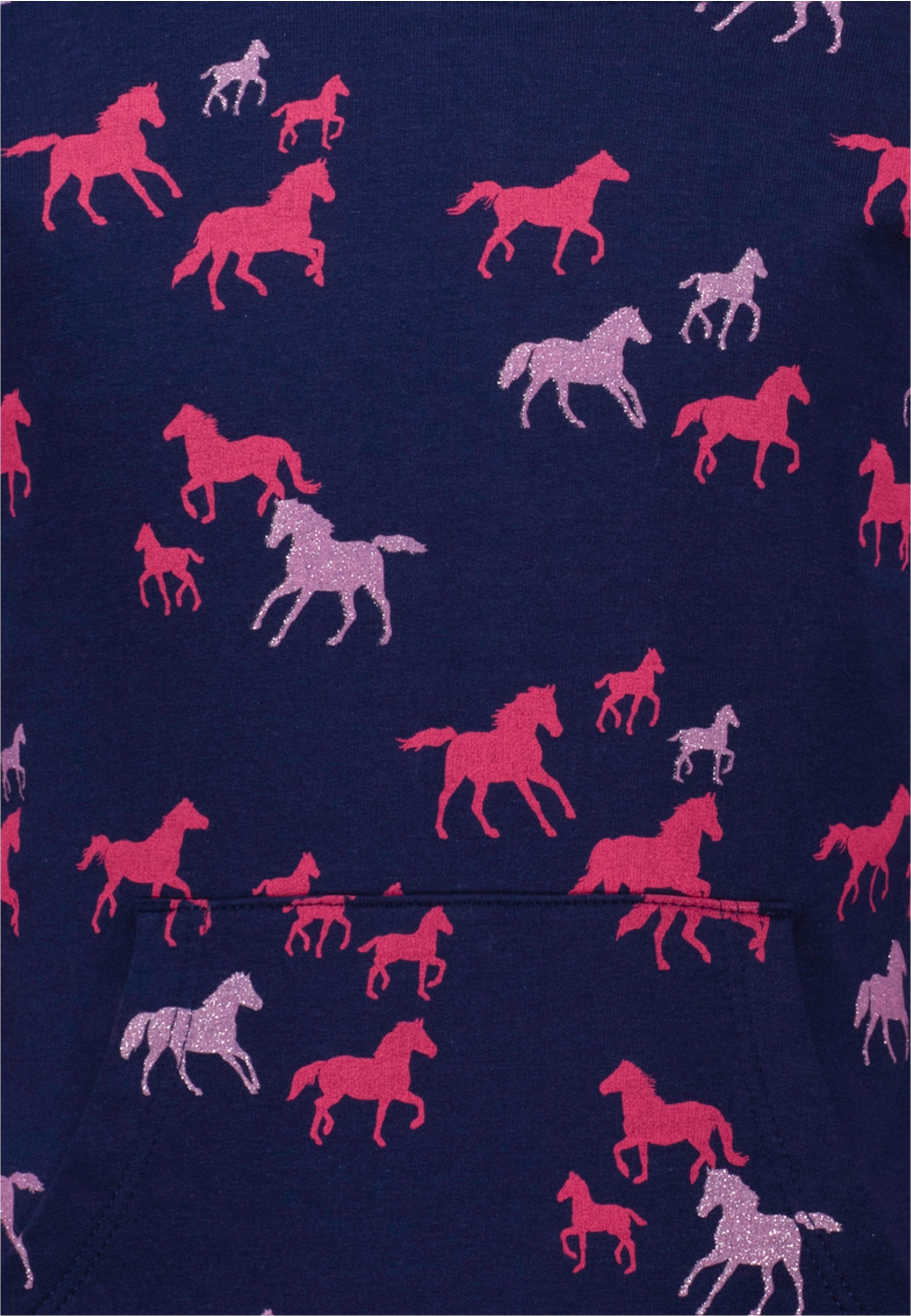 SALT AND PEPPER Kapuzensweatshirt »AOP glitter Horse«, mit kuscheliger Innenseite