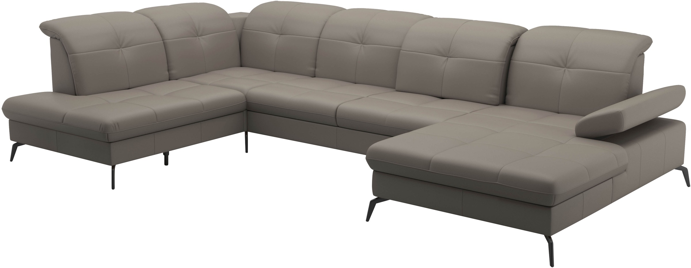 sit&more Wohnlandschaft »Amica, U-Form, inkl. Sitztiefenverstellung und Armteilverstellung«, wahlweise mit Kopfteilverstellung, Bettfunktion und Bettkasten