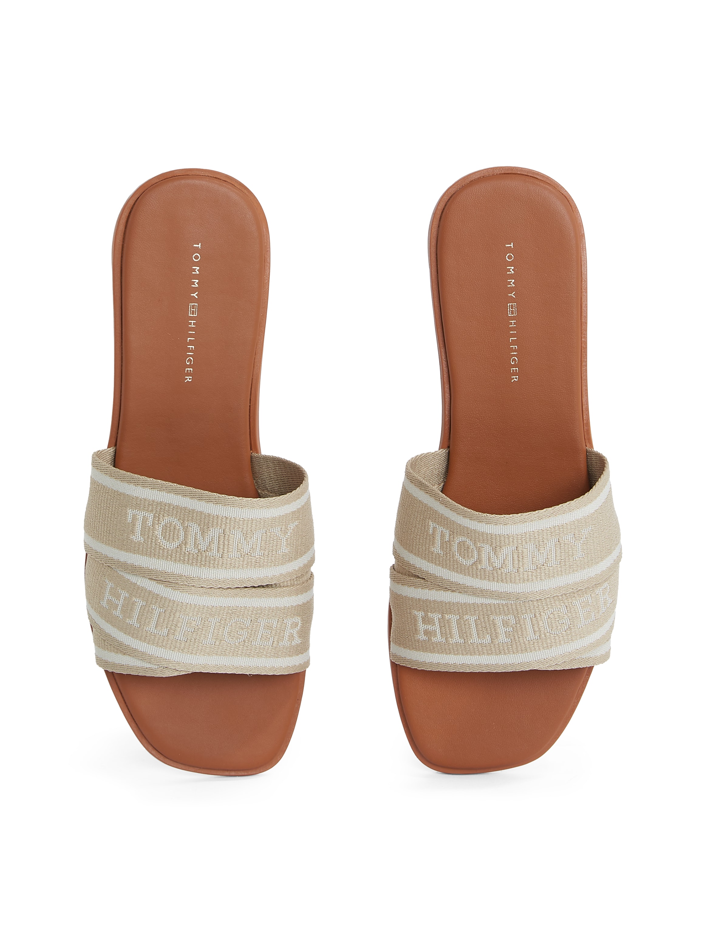 Tommy Hilfiger Pantolette »TOMMY HILFIGER WEBBING MULE«, Blockabsatz, Sommerschuh, Bequemschuh, Flats mit Logoschriftzug