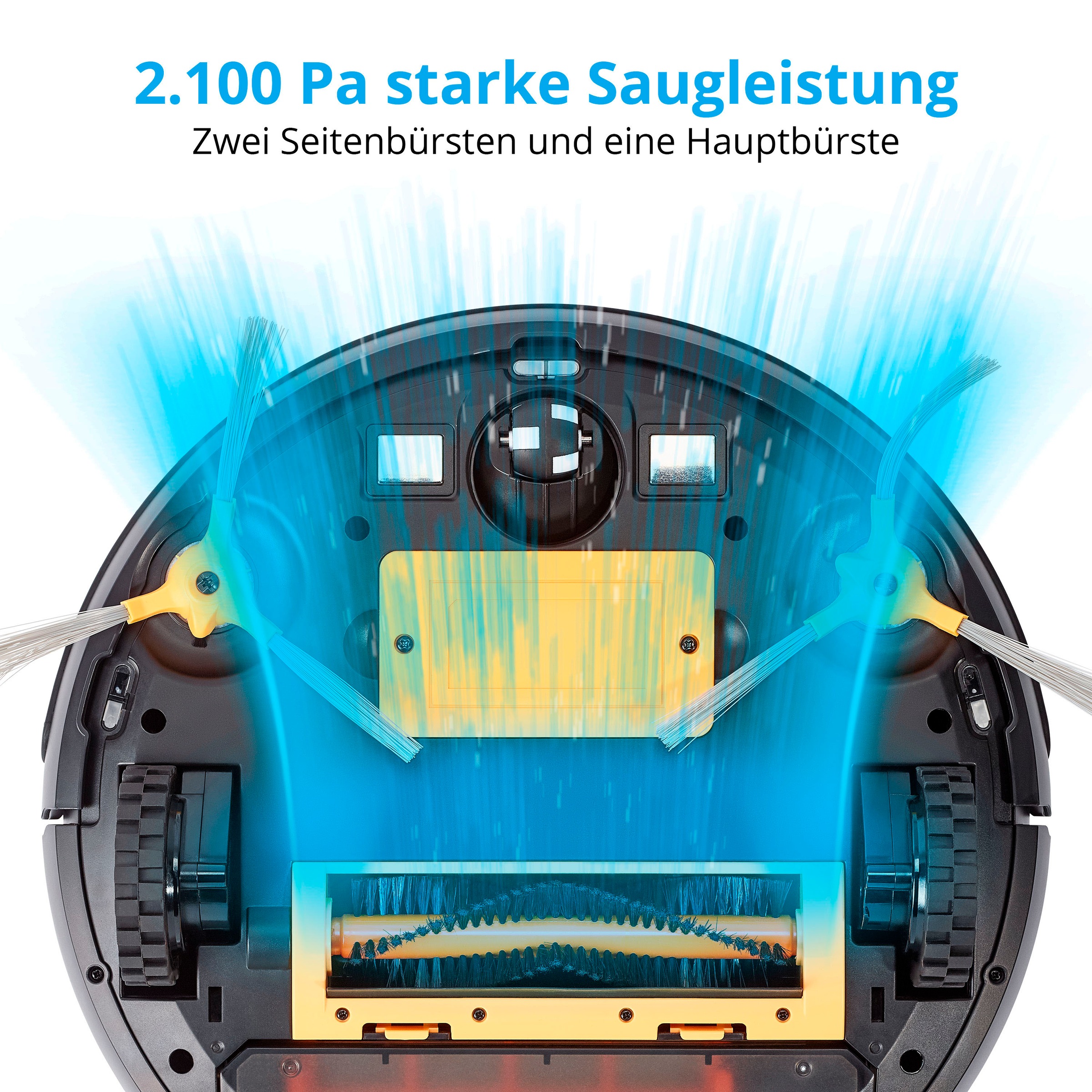 Medion® Nass-Trocken-Saugroboter »S12 SW MD 20041«, App + Alexa Steuerung, Betriebszeit bis zu 110 Min.