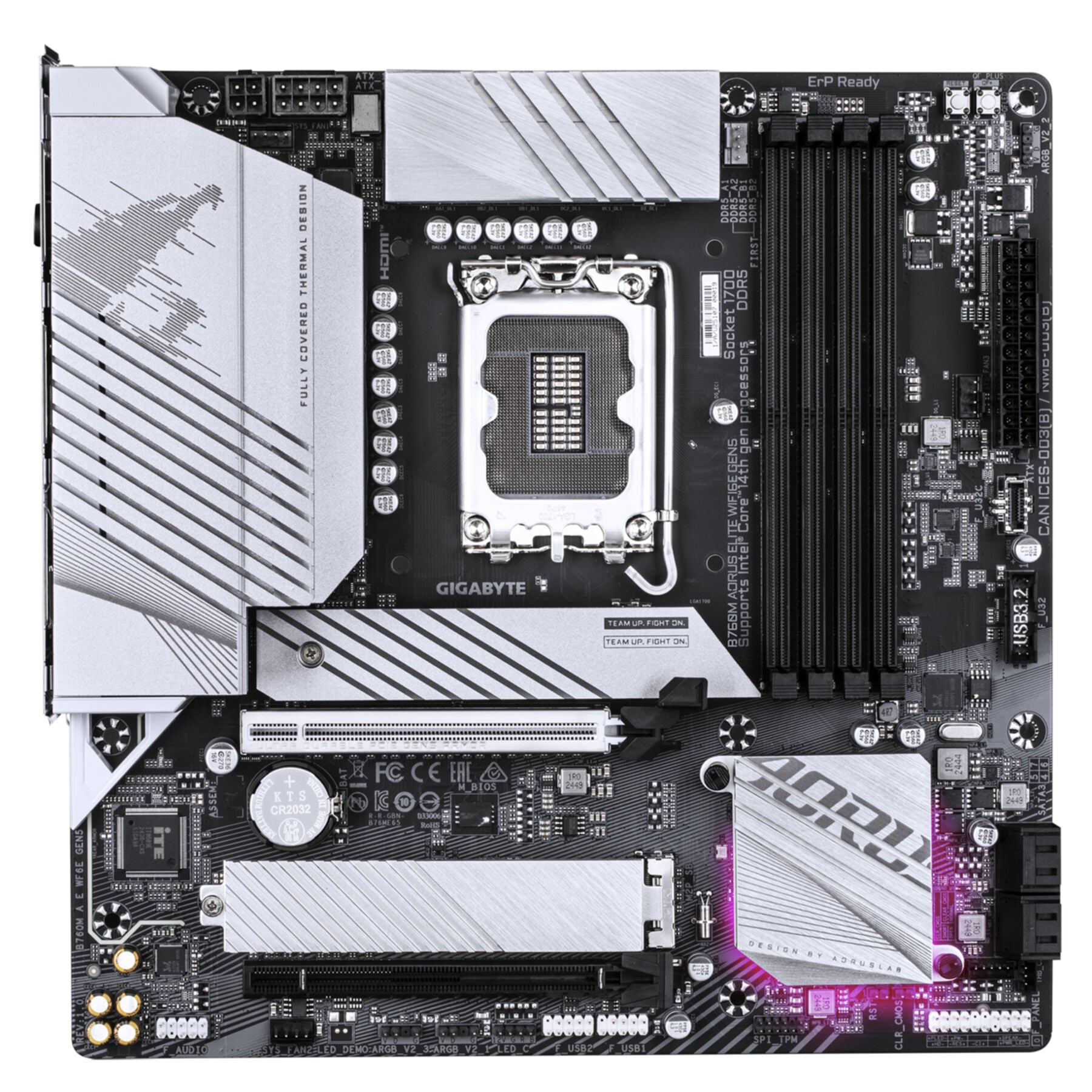 Gigabyte Mainboard »B760M AORUS ELITE WIFI6E GEN5 Mainboard – Unterstützt Intel Core Proze«