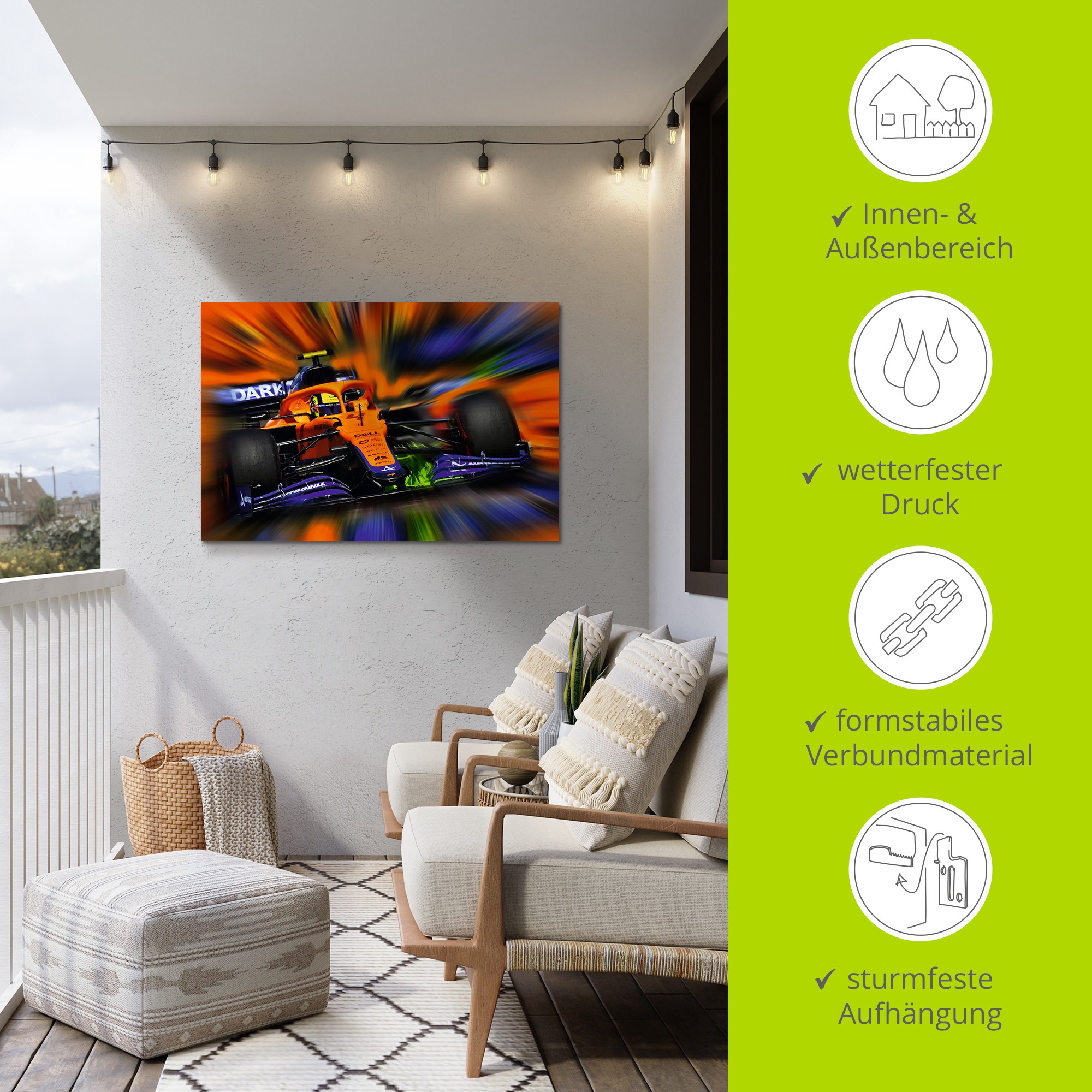 Wandbild ARTLAND "Lando 4", farbe bild(er): orange, B:120cm H:80cm, Alu Dibond, Bilder, als Alubild, Leinwandbild, Poster, Wandaufkleber in verschied. Größen 2