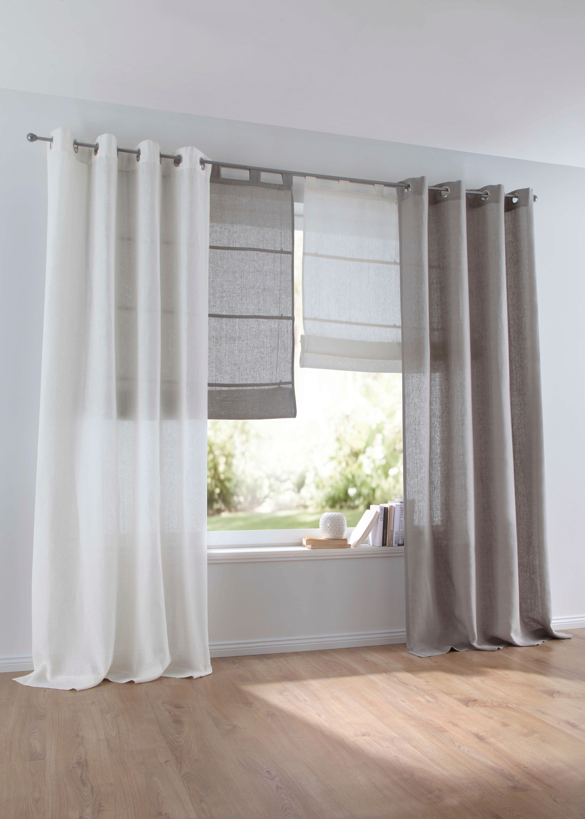 Kutti Vorhang "Metis Leinen" Ösen 1 Stk. tlg. blickdicht, natürliche Leinen günstig online kaufen