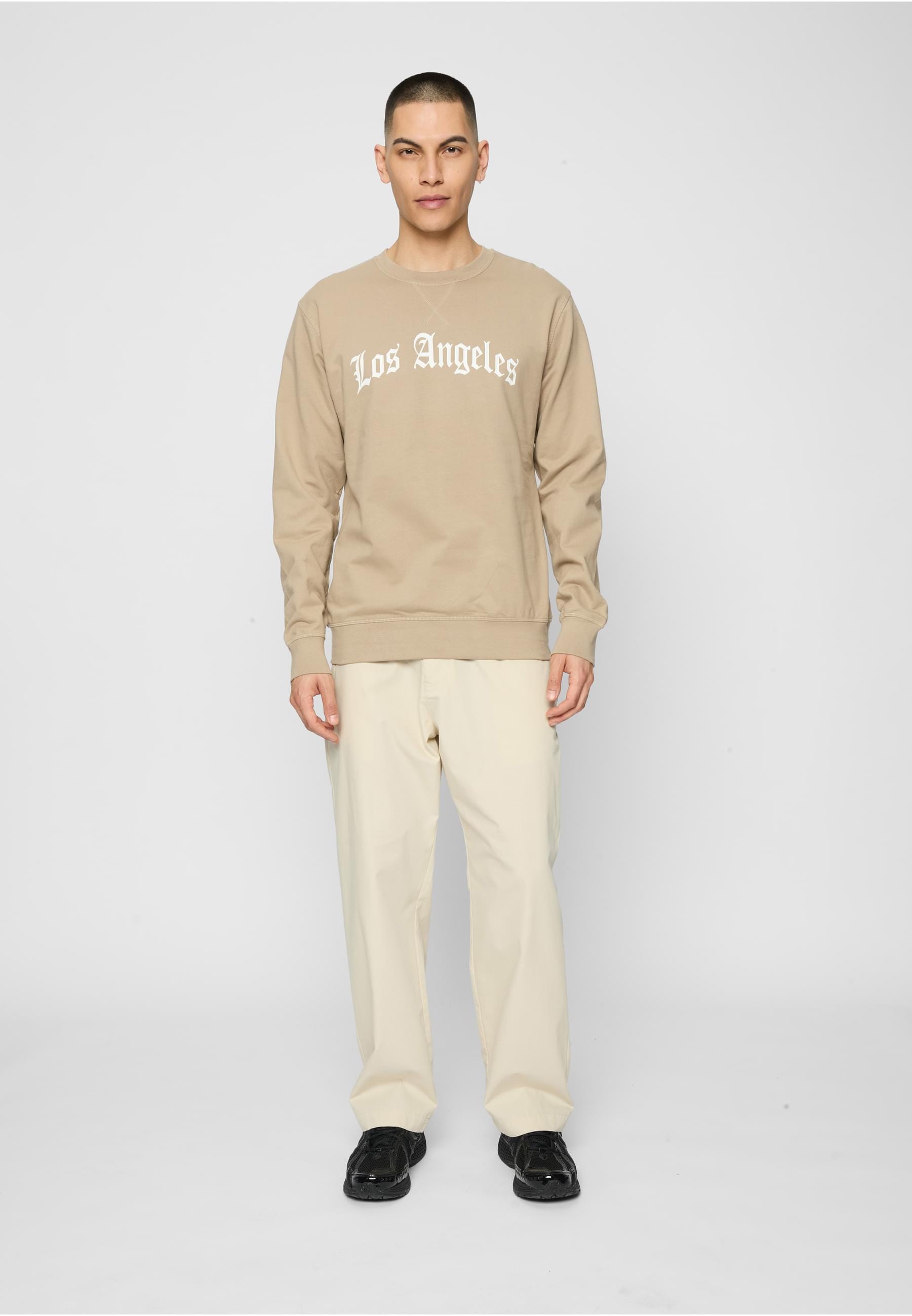 MisterTee Rundhalspullover »MisterTee Herren Los Angeles Wording Crewneck«, (1 tlg.)