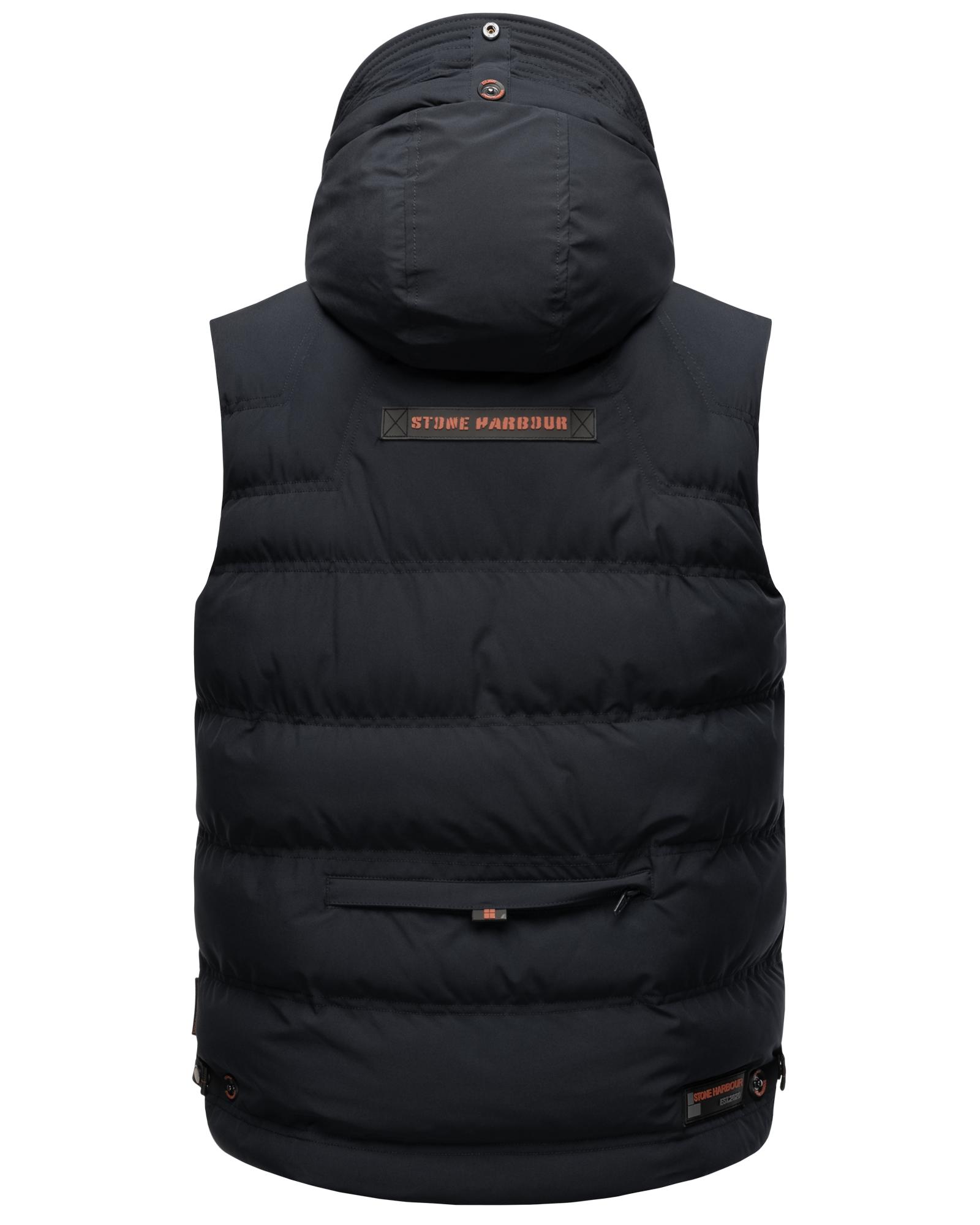 Thumbnail - Stone Harbour Steppweste "Egoor", Sportliche Outdoorweste mit abnehmbarer Kapuze