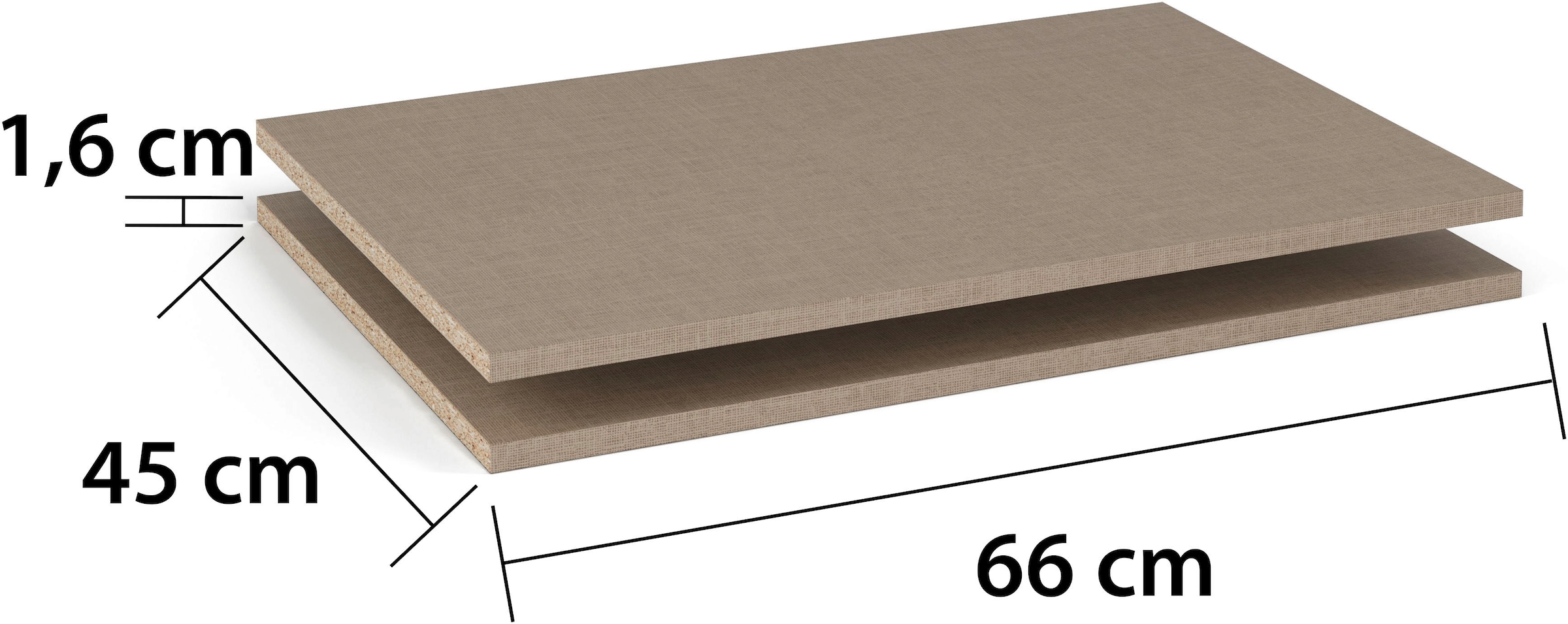 rauch Einlegeboden »Zubehör für Rauch-Drehtürenschränke ORANGE« 2er-Set Breite 66 cm, Tiefe 45 cm