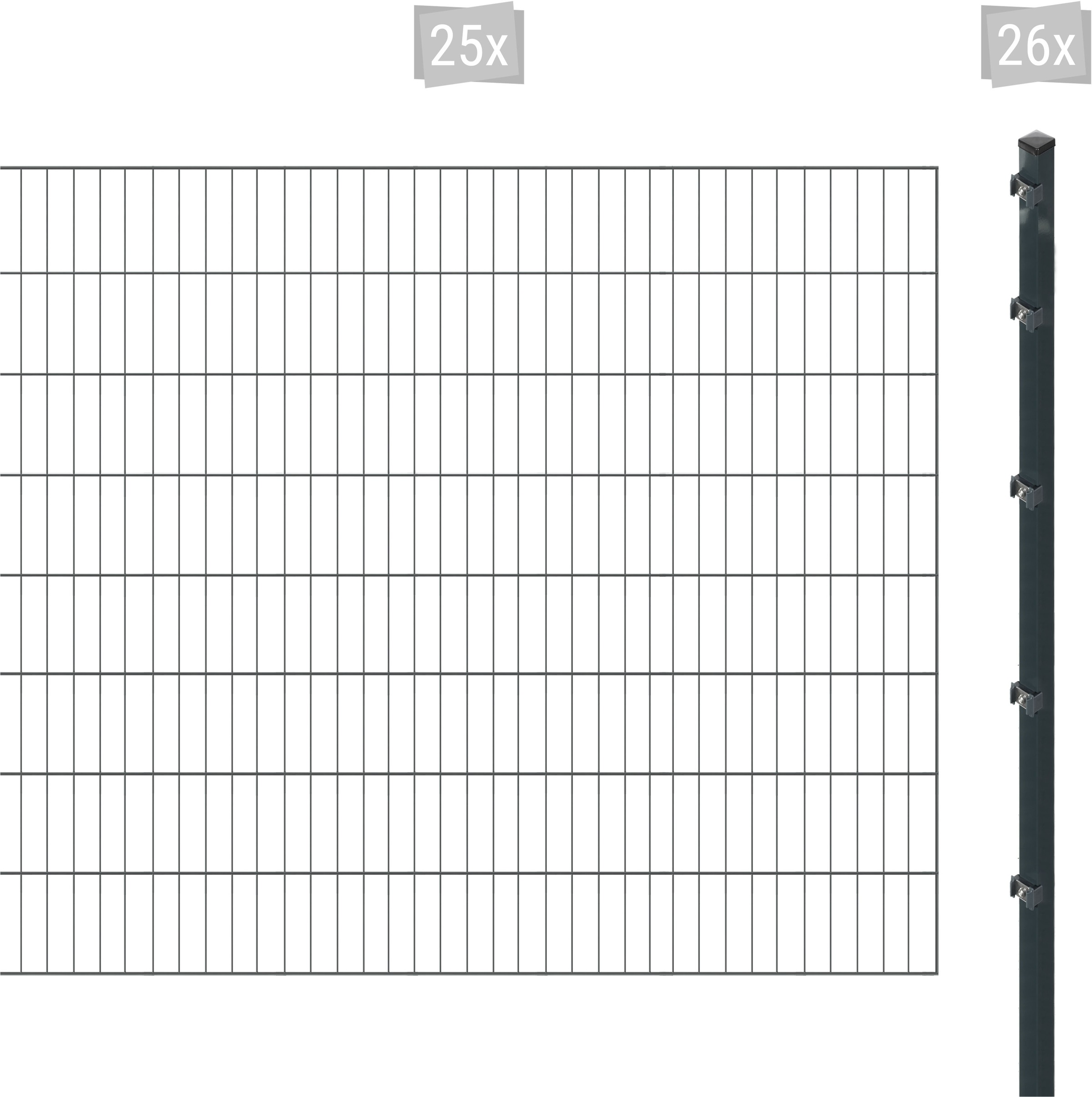 Arvotec Einstabmattenzaun "ESSENTIAL 160 zum Aufschrauben", Zaunhöhe 160 cm, Zaunlänge 2 - 60 m