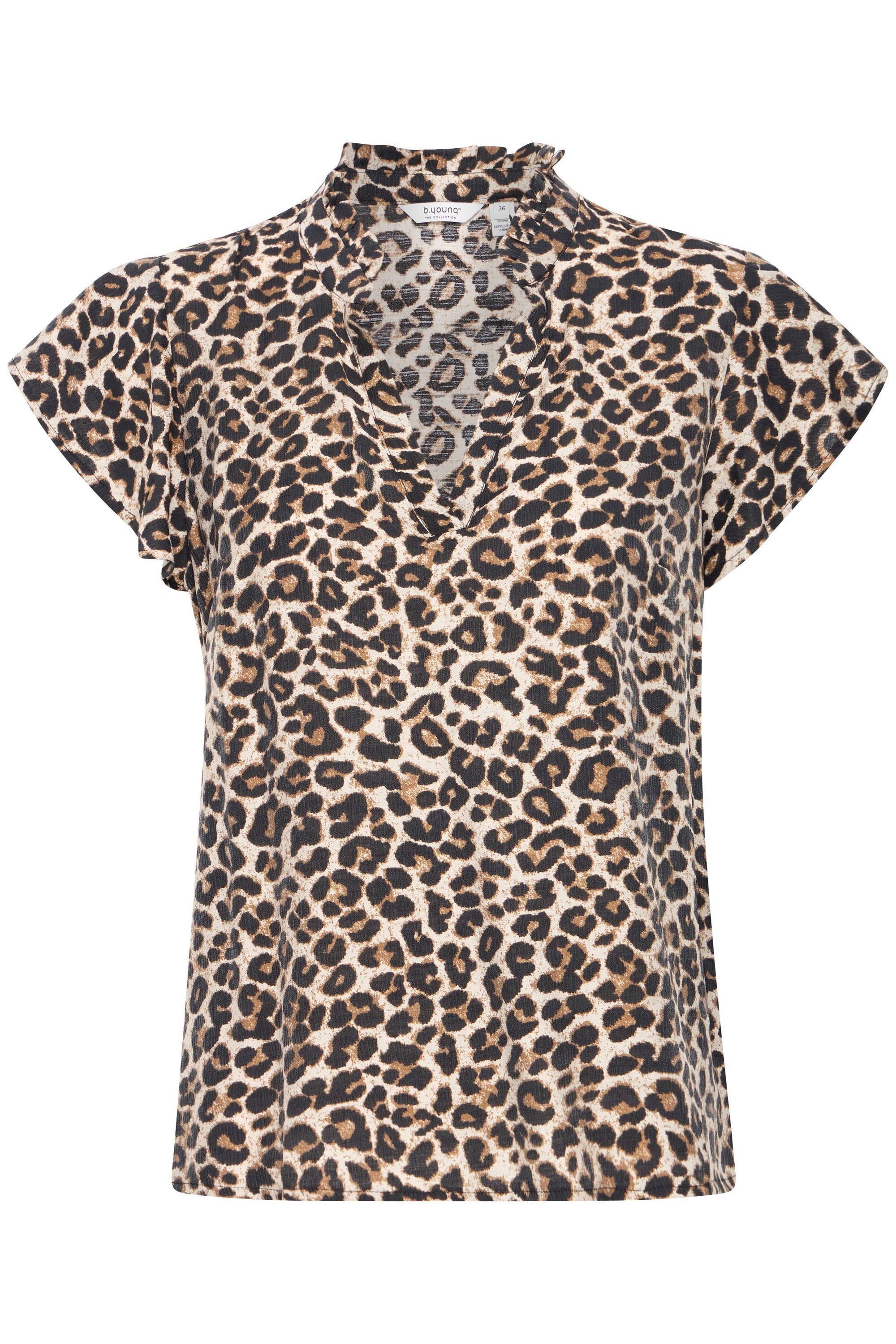 b.young Kurzarmbluse "Kurzarmbluse BYHINVA LEOPARD BLOUSE 2 -"