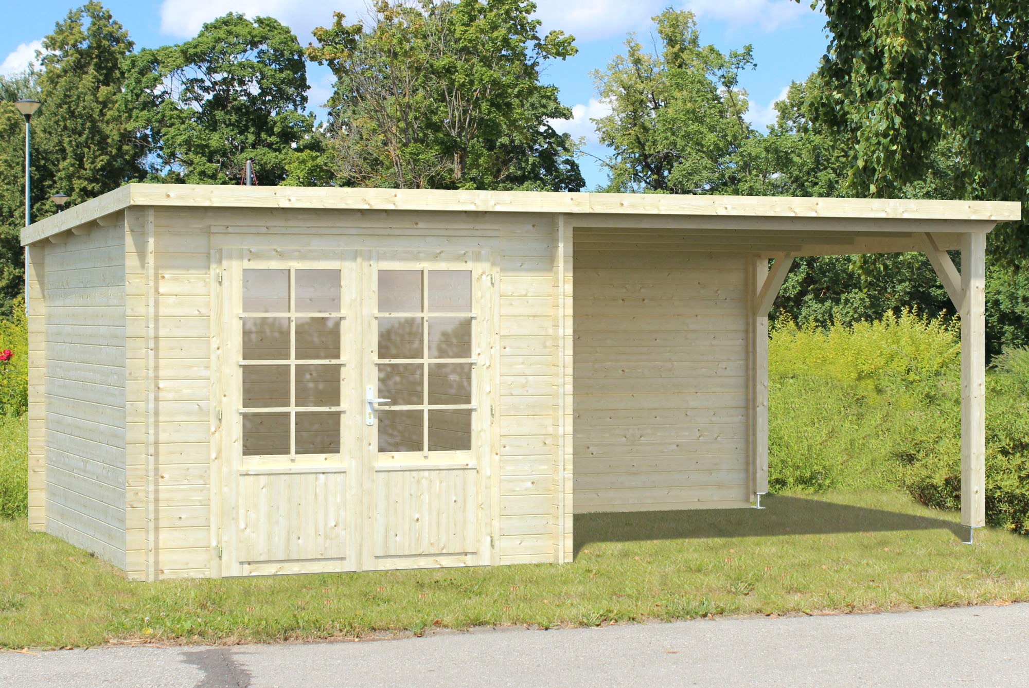 Palmako Gartenhaus "Ella" 6,9+8,2 m², mit Anbaudach günstig online kaufen