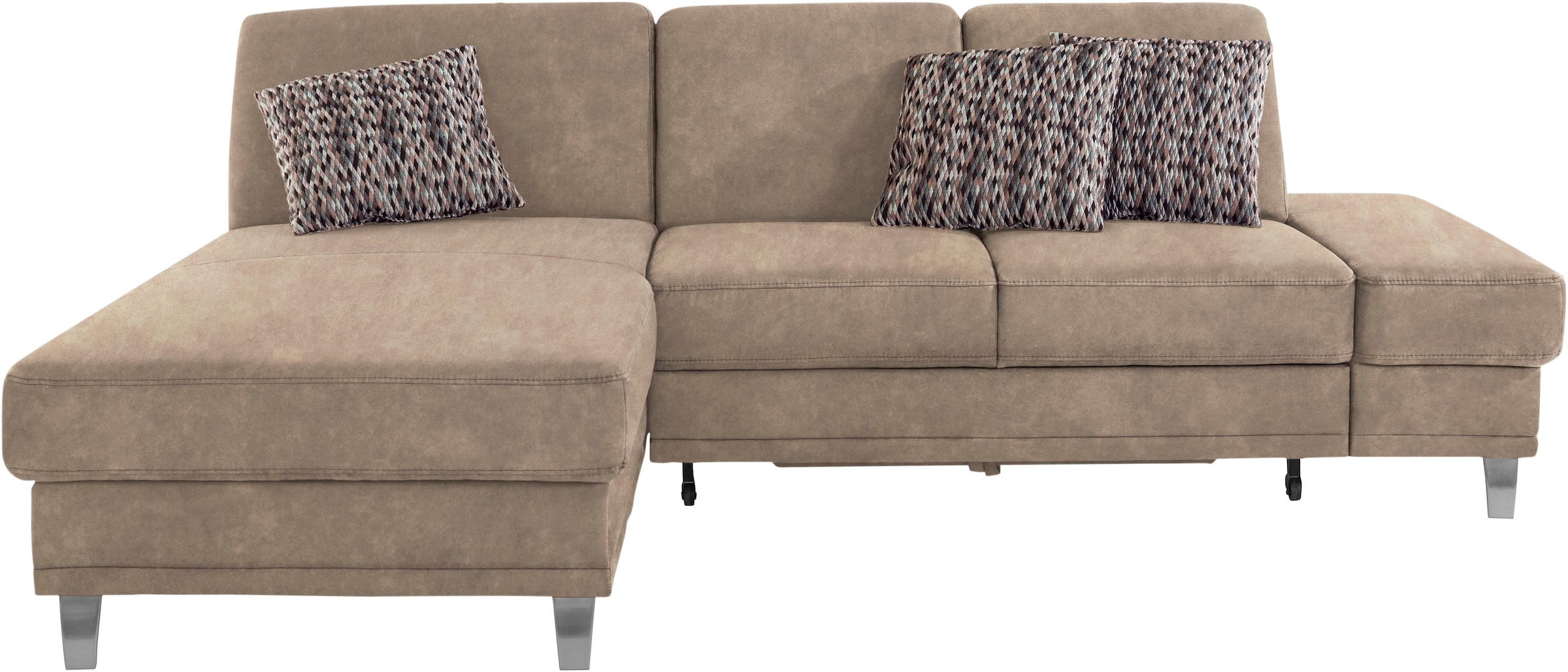 sit&more Ecksofa »Clio L-Form«, wahlweise mit Bettfunktion oder Vorziehsitz und Bettkasten, Federkern
