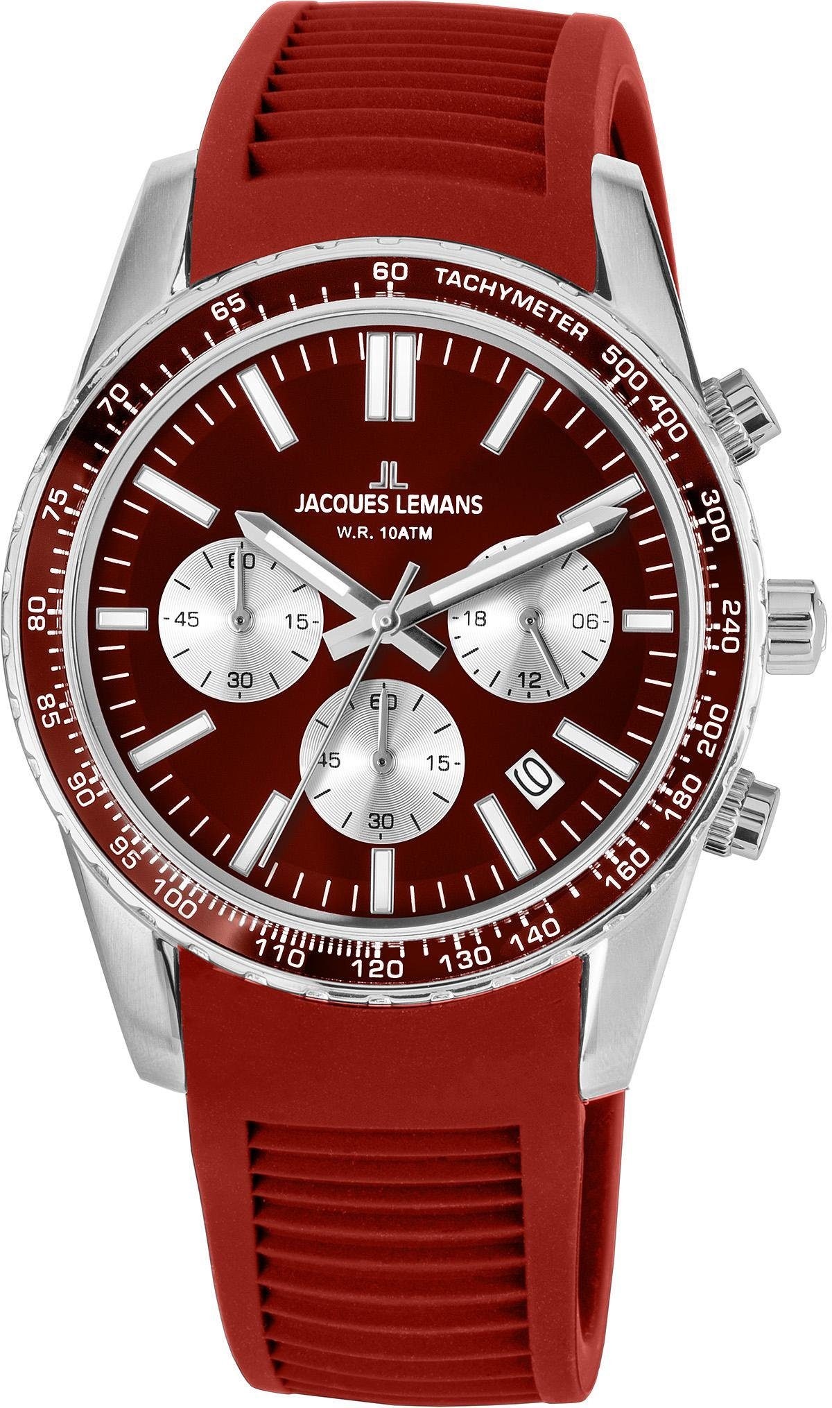 Jacques Lemans Chronograph »Liverpool, 1-2059E«, Quarzuhr, Armbanduhr, Herrenuhr, Damenuhr, bis 10 bar wasserdicht