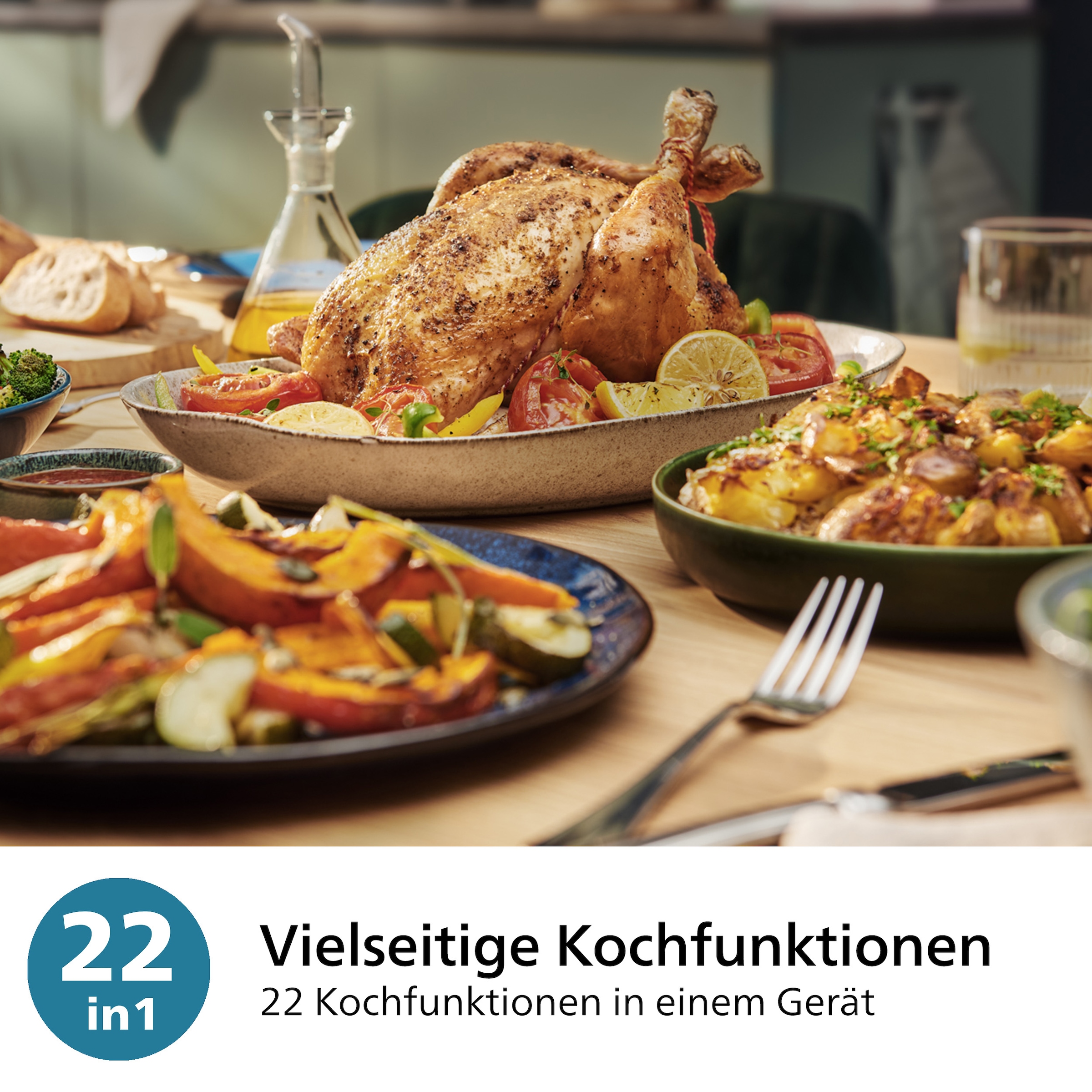 Philips Heißluftfritteuse »Airfryer XXL Kombi HD9876/90, mit 8,3 l, Rapid CombiAir Technologie«, 2200 W, Fassungsvermögen 8,3 l, 22 Kochfunktionen, QuickClean und WiFi Konnektivität