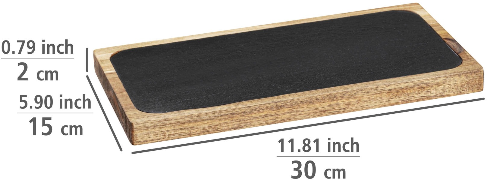 WENKO Servierbrett »Ava«, (1 St.), mit herausnehmbarer Schieferplatte, FSC® zertifiziertem  Akazienholz online kaufen | BAUR