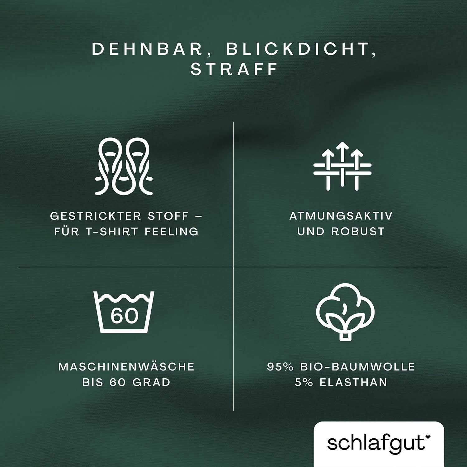 Thumbnail - Schlafgut Spannbettlaken "PURE Bio-Baumwolle mit Elasthan, 170 g/m², Bettlaken, Spannbetttuch" PREMIUM Laken für Matratz...