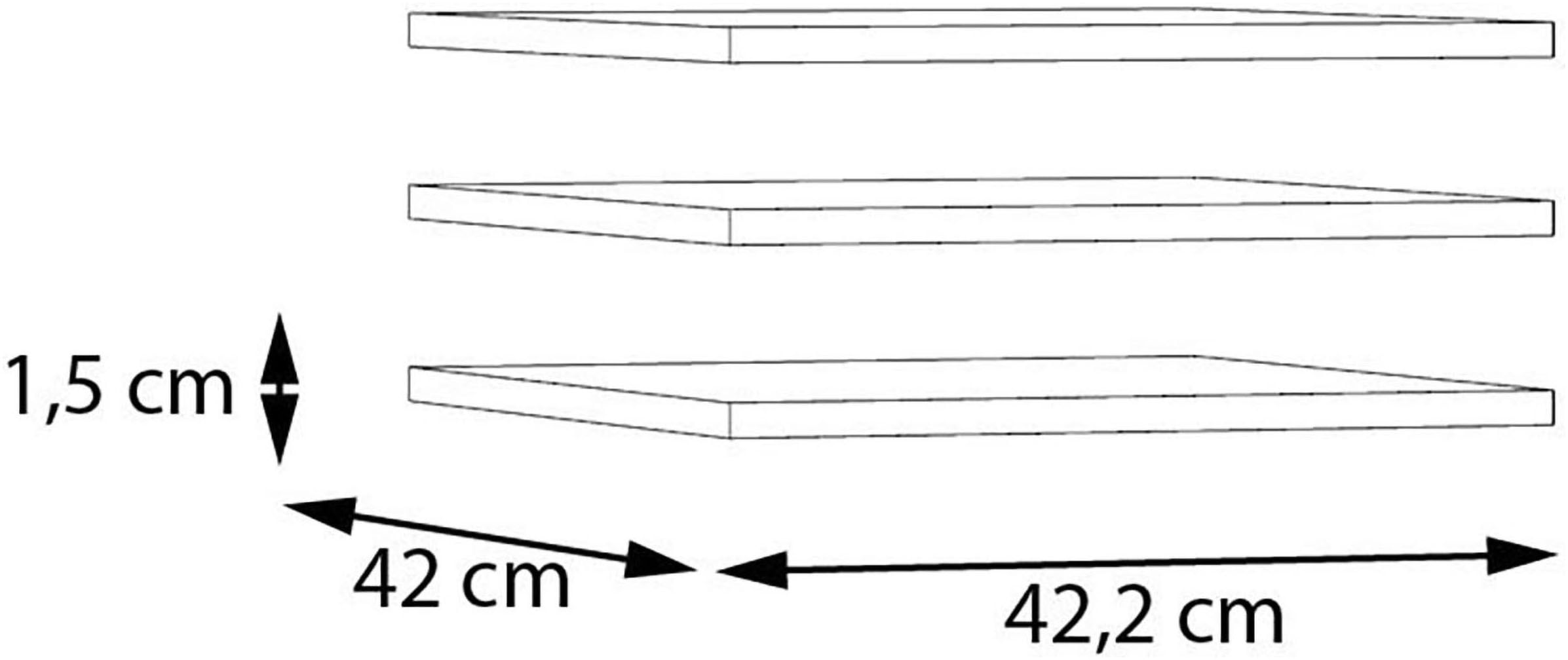 FORTE Einlegeboden Set, 3 Stk. tlg. Einlegeboden 3er Set, Textilstruktur, Breite 42,2 cm
