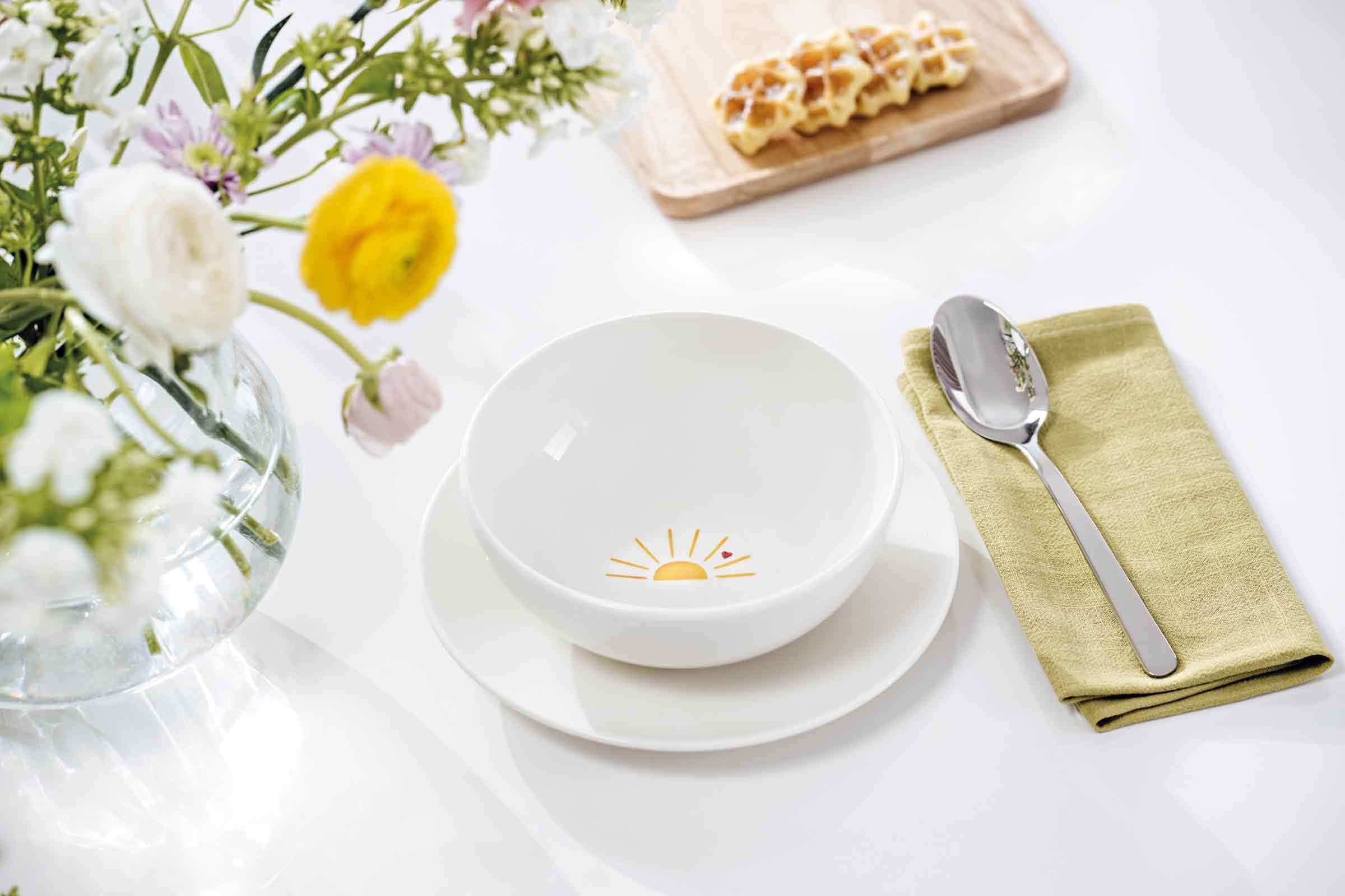 Villeroy & Boch Schale »Müslischalen Hello Sunshine With Love ø 16,9 cm 4er Set weiß-gelb«