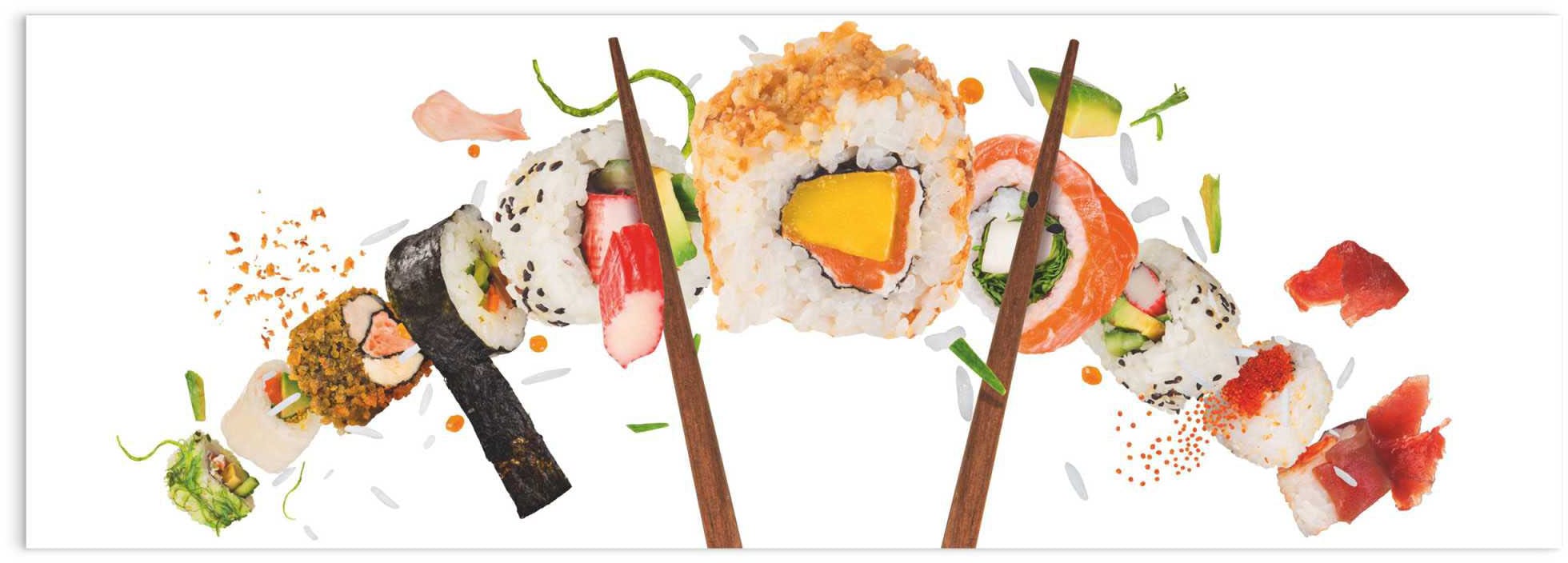 Reinders Glasbild "Glasbild Sushi Gesund - Fisch - Reis - Japanisch" Essen günstig online kaufen